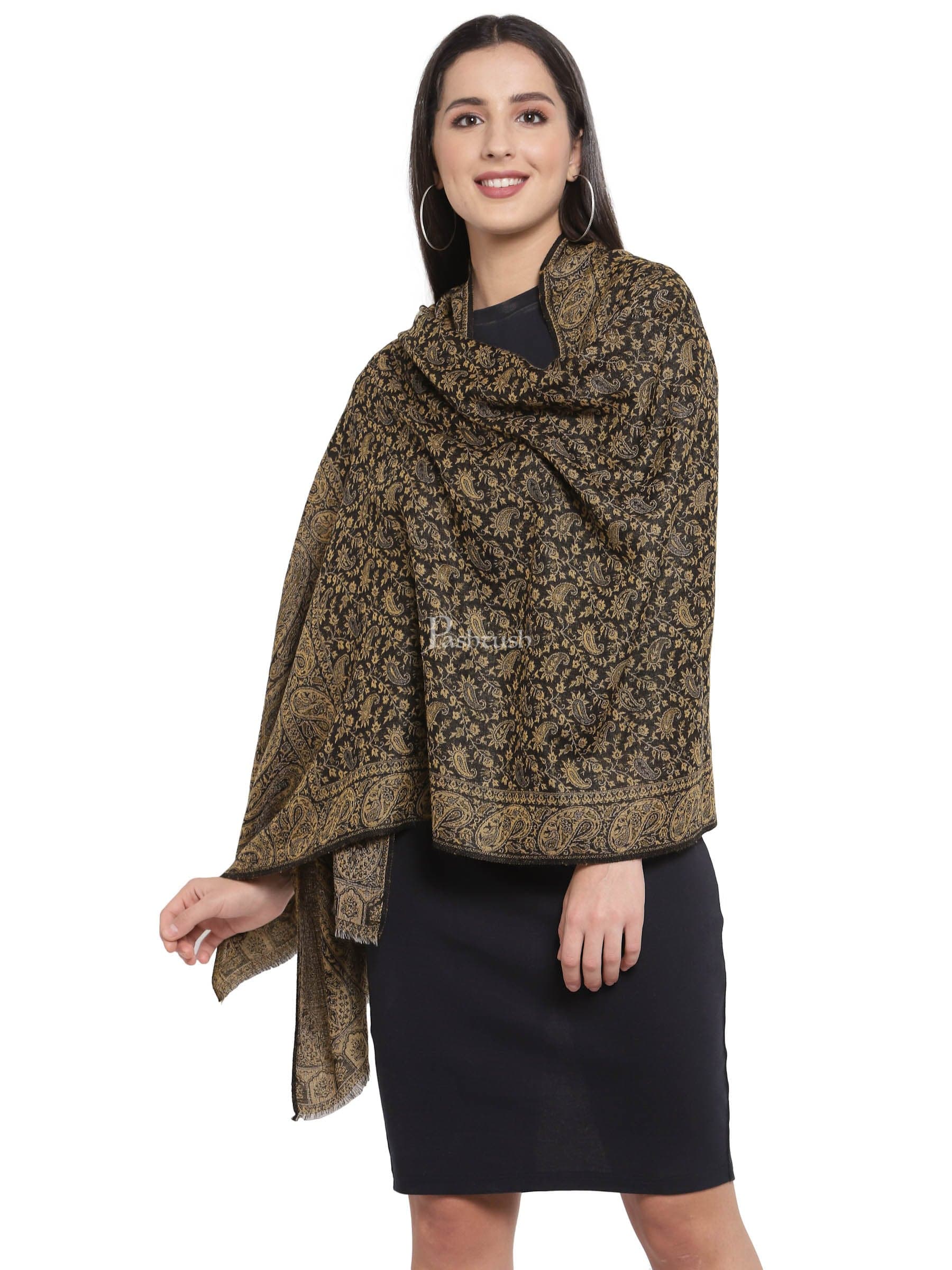 Pashtush Women'S Ethnic Weave Stole, Fine Wool - Image 5