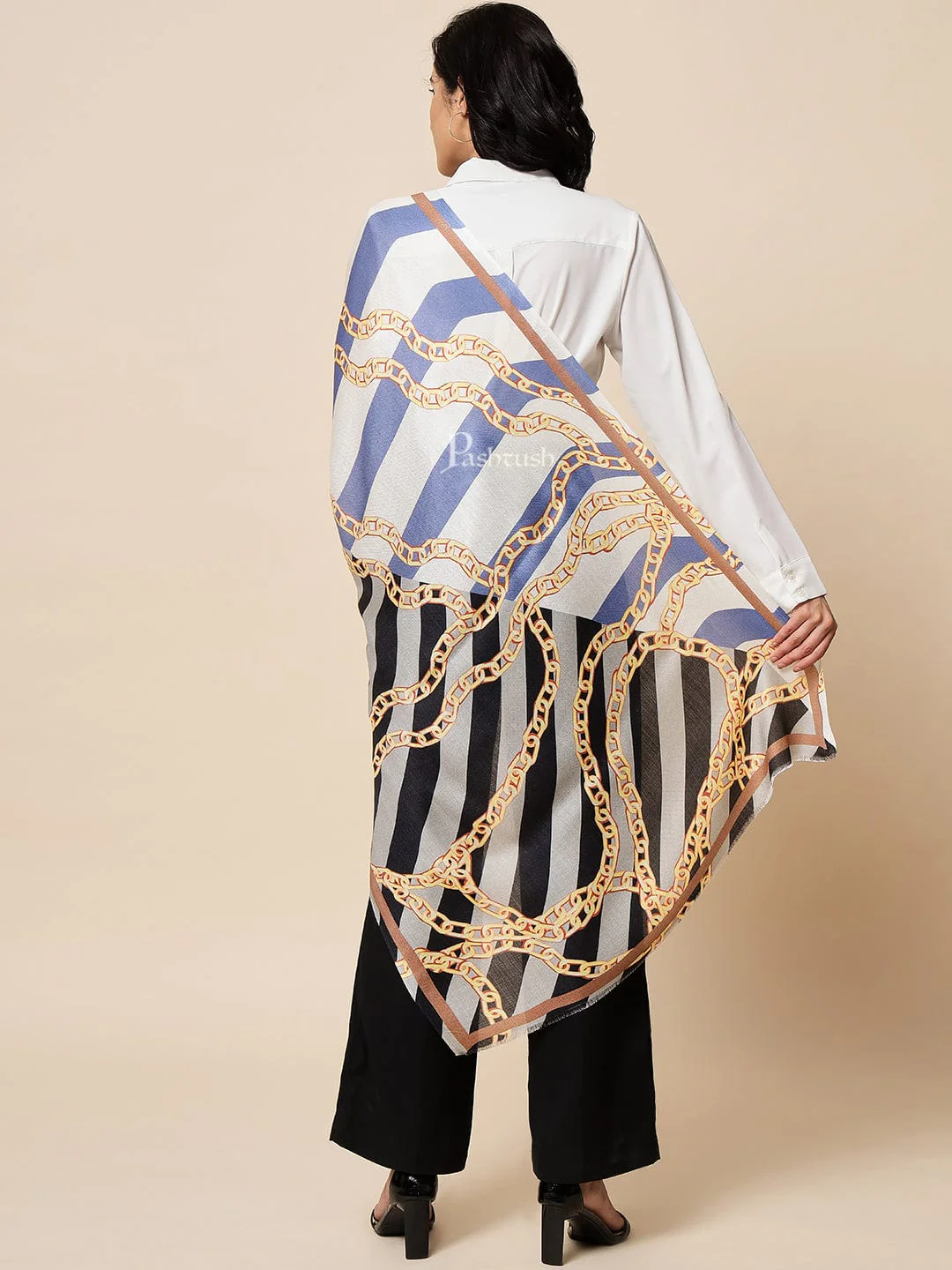 Pashtush Womens Extra Fine Soft Bamboo Stole, Multicolour
