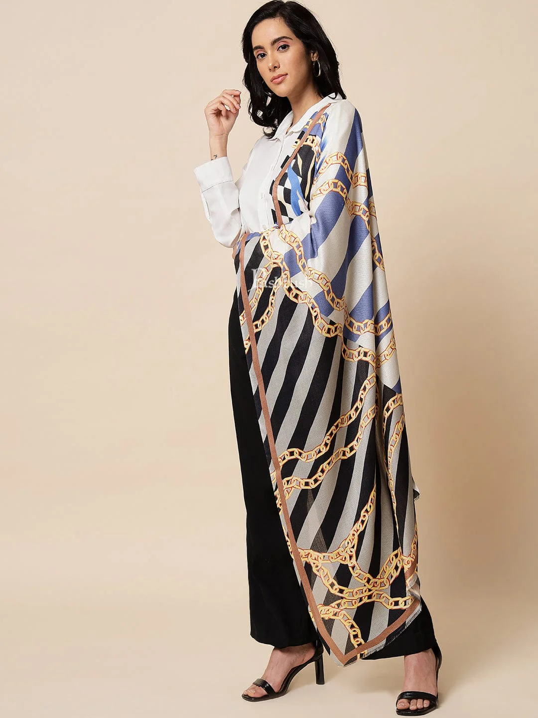 Pashtush Womens Extra Fine Soft Bamboo Stole, Multicolour - Image 6