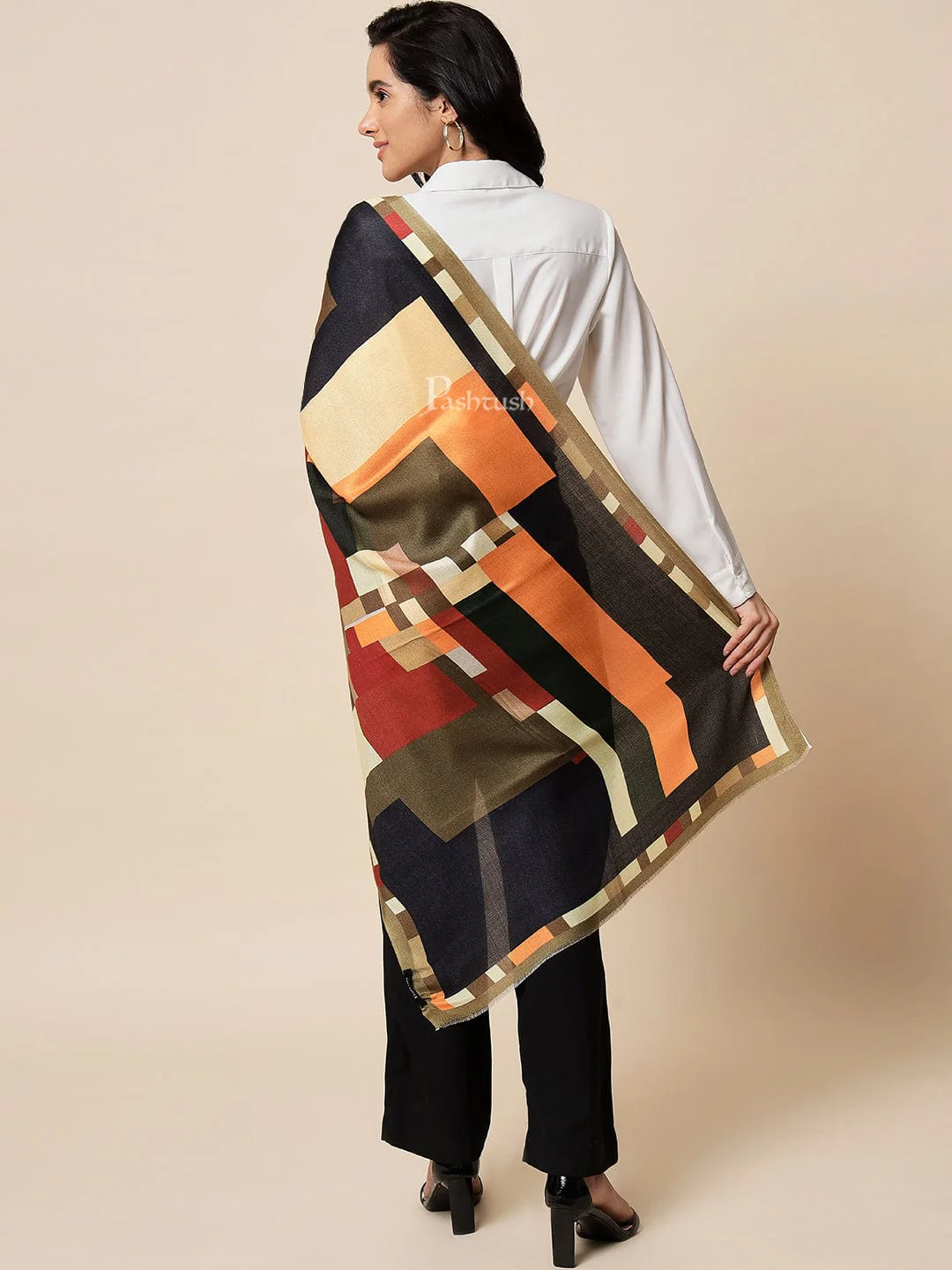 Pashtush Womens Extra Fine Soft Bamboo Stole, Multicolour - Image 6