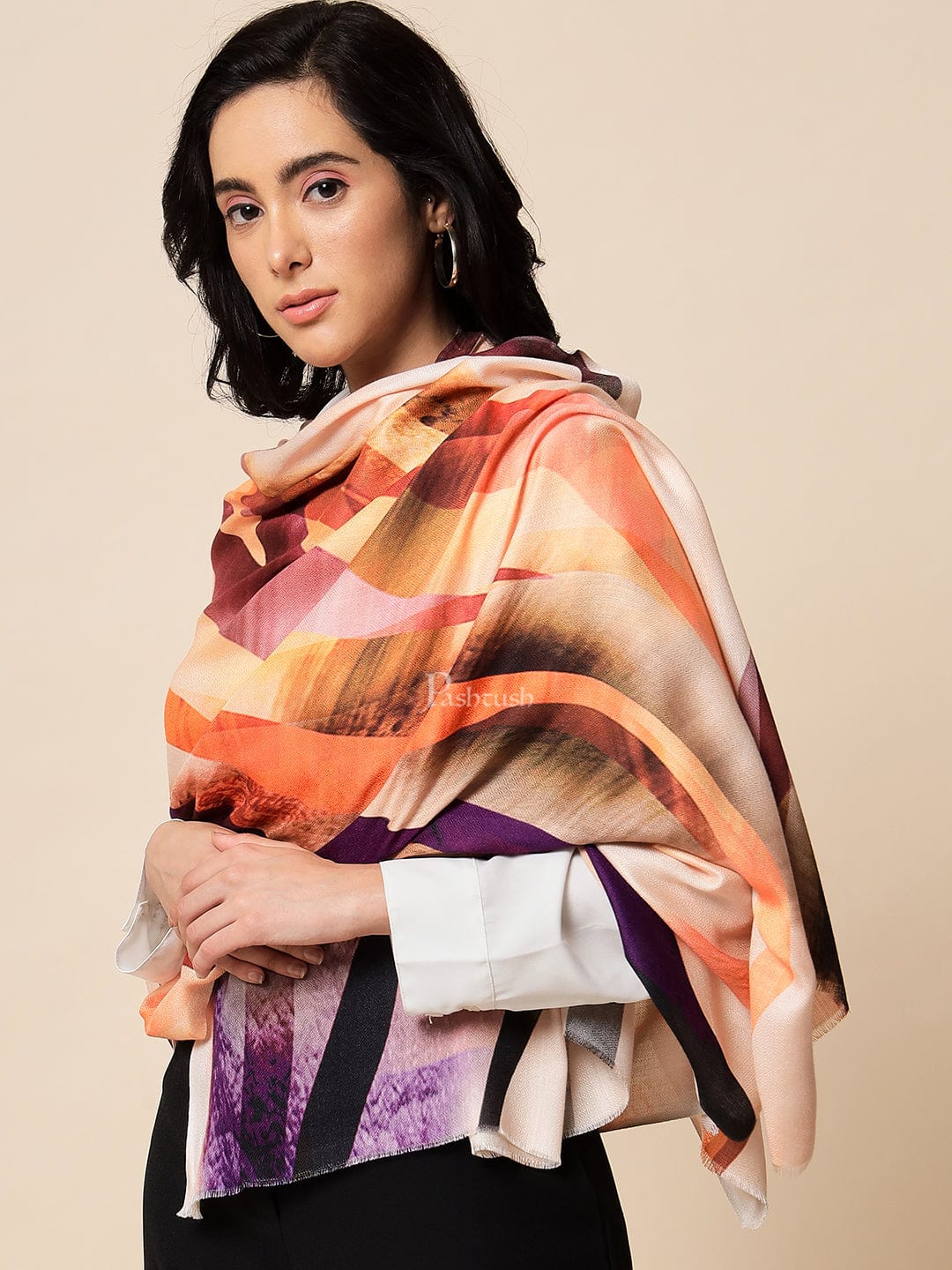 Pashtush Womens Extra Fine Soft Bamboo Stole, Multicolour