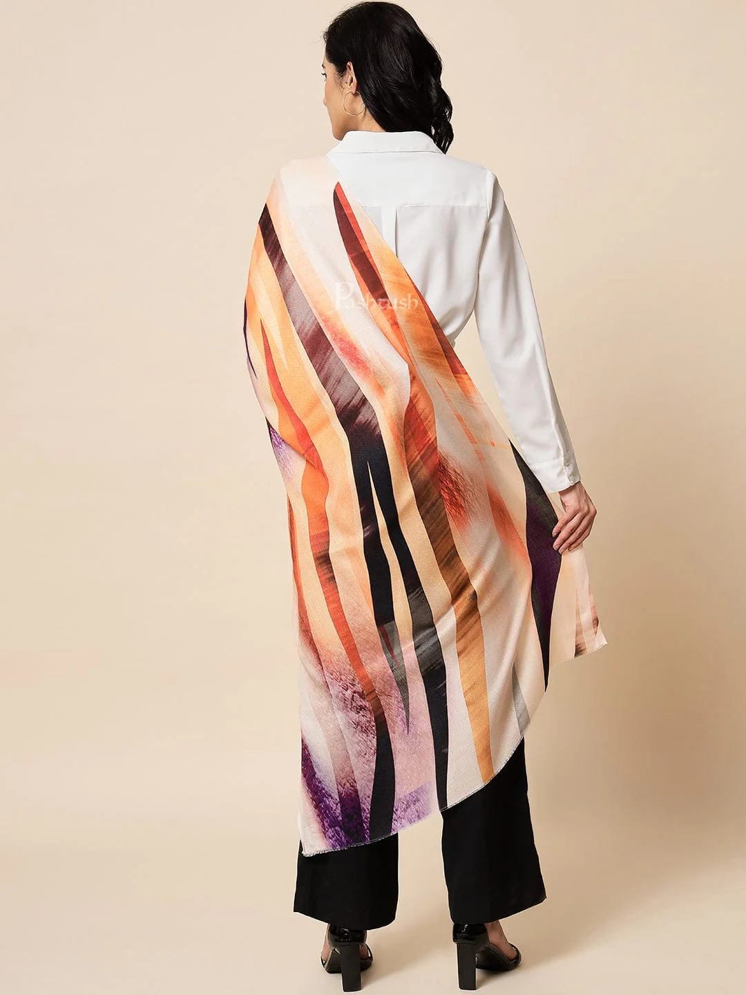 Pashtush Womens Extra Fine Soft Bamboo Stole, Multicolour - Image 6