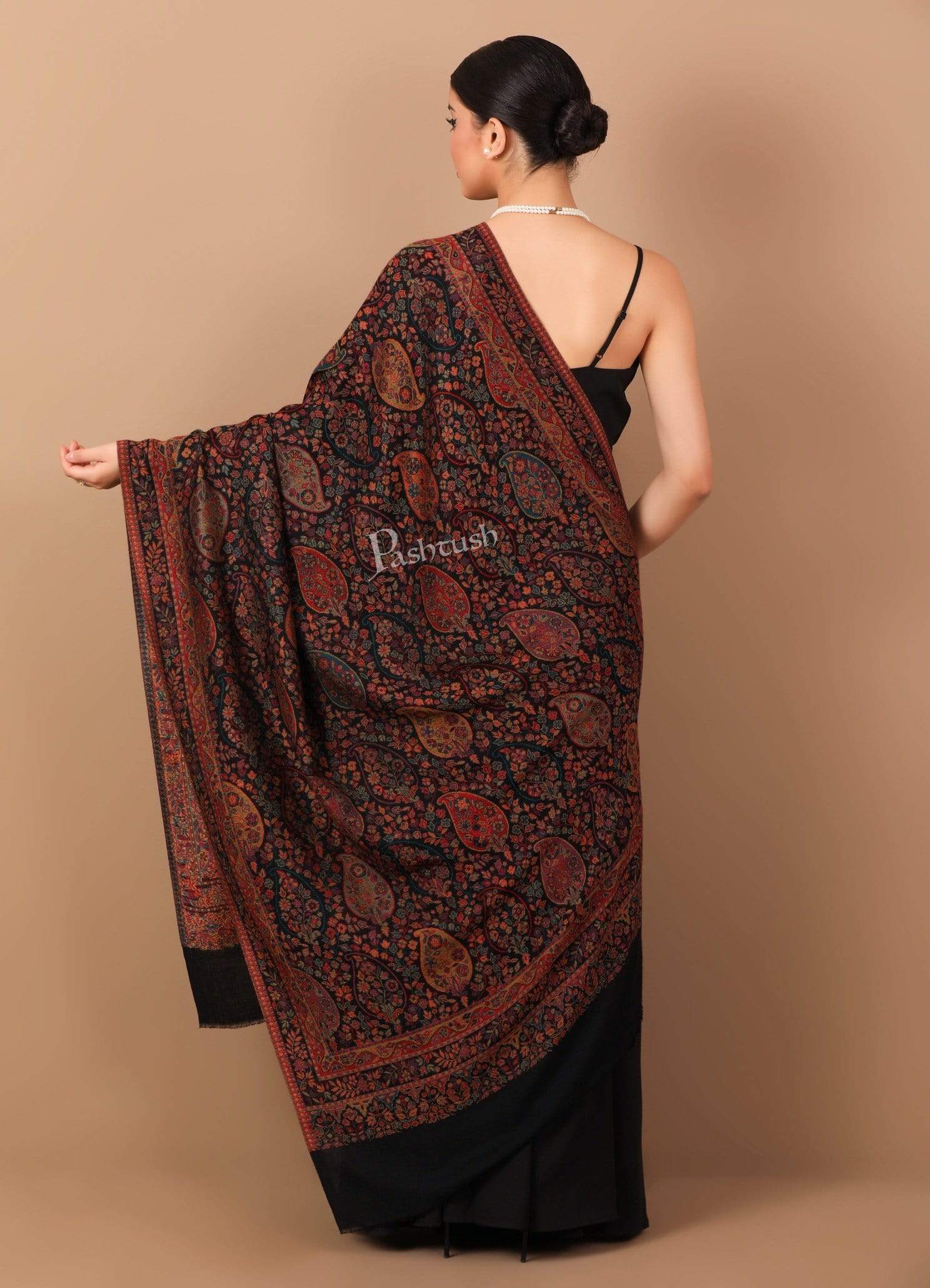 Pashtush Womens Soft Ethnic Weave Shawl, Multicoloured - Image 3