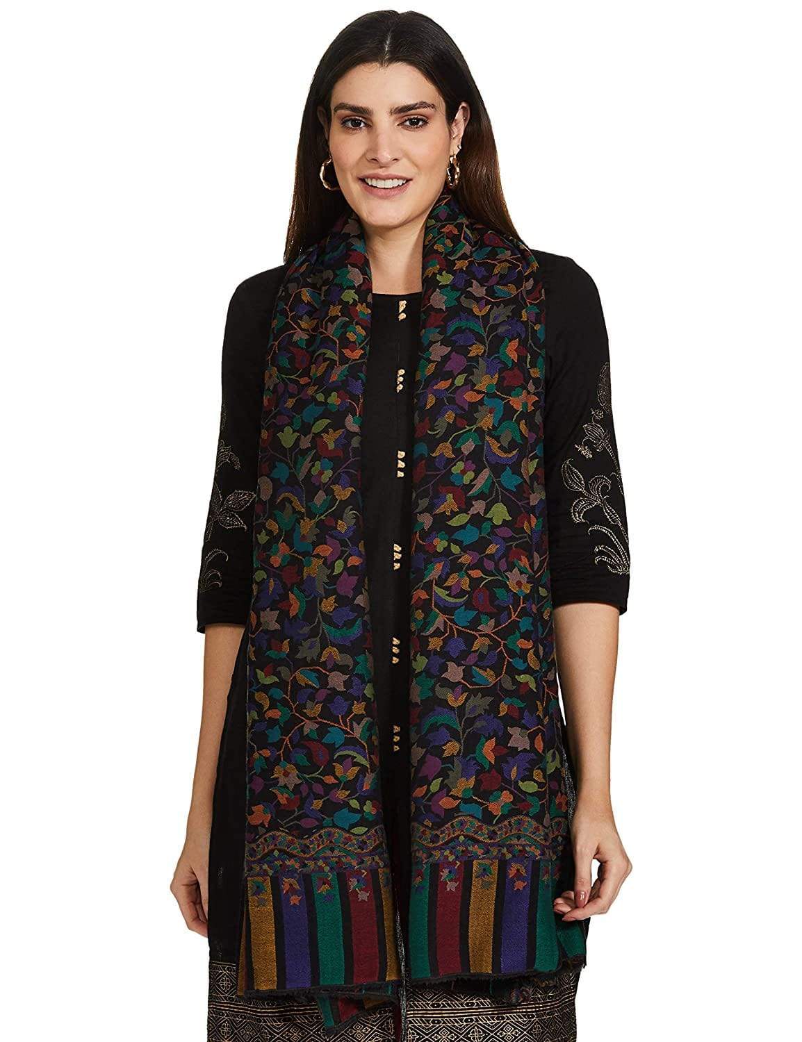 Pashtush Womens Extra Fine Soft Ethnic Weave Shawl, Fine Wool - Image 6