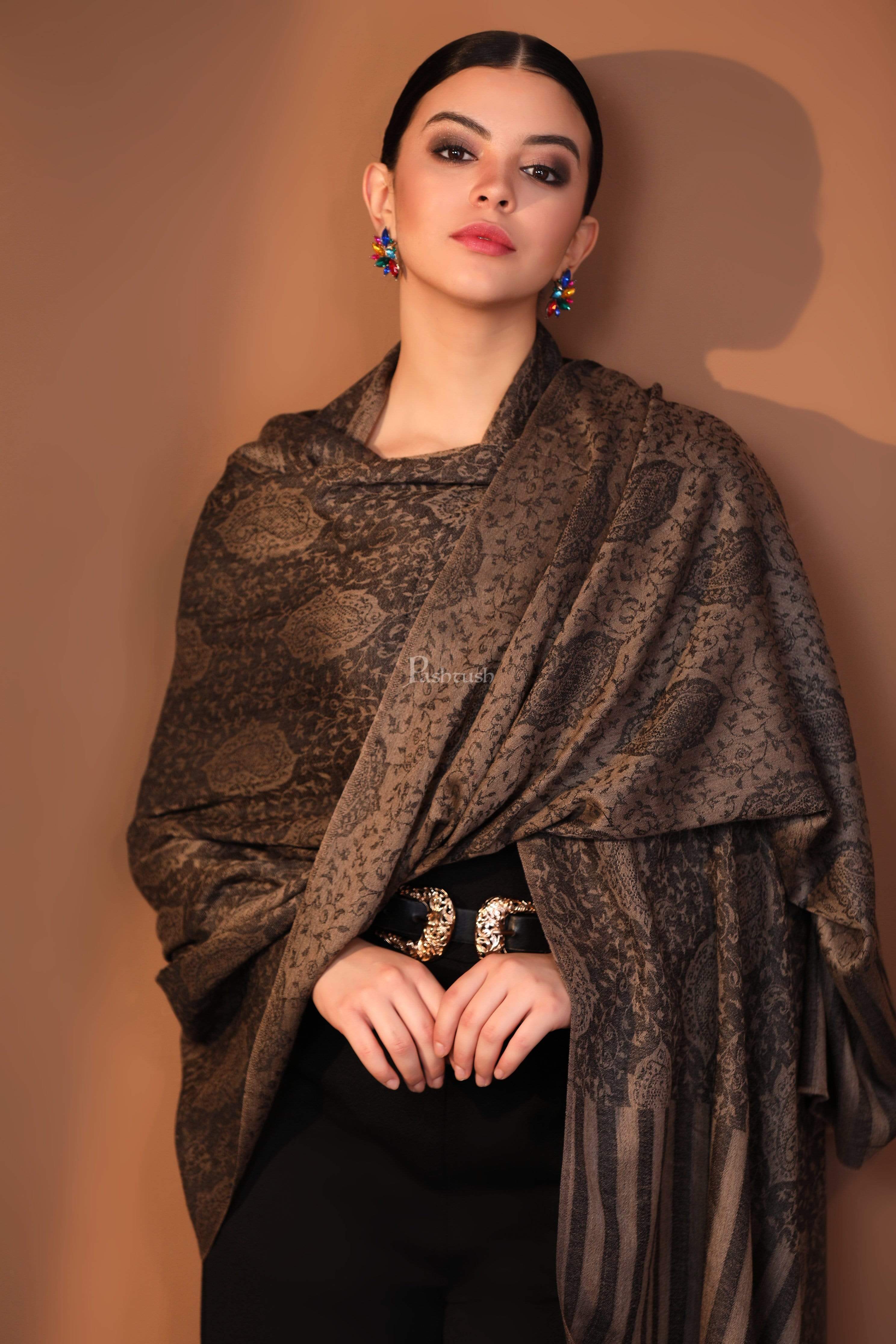 Pashtush Womens Extra Fine Wool Stole, Soft, Warm And Light Weight - Image 2