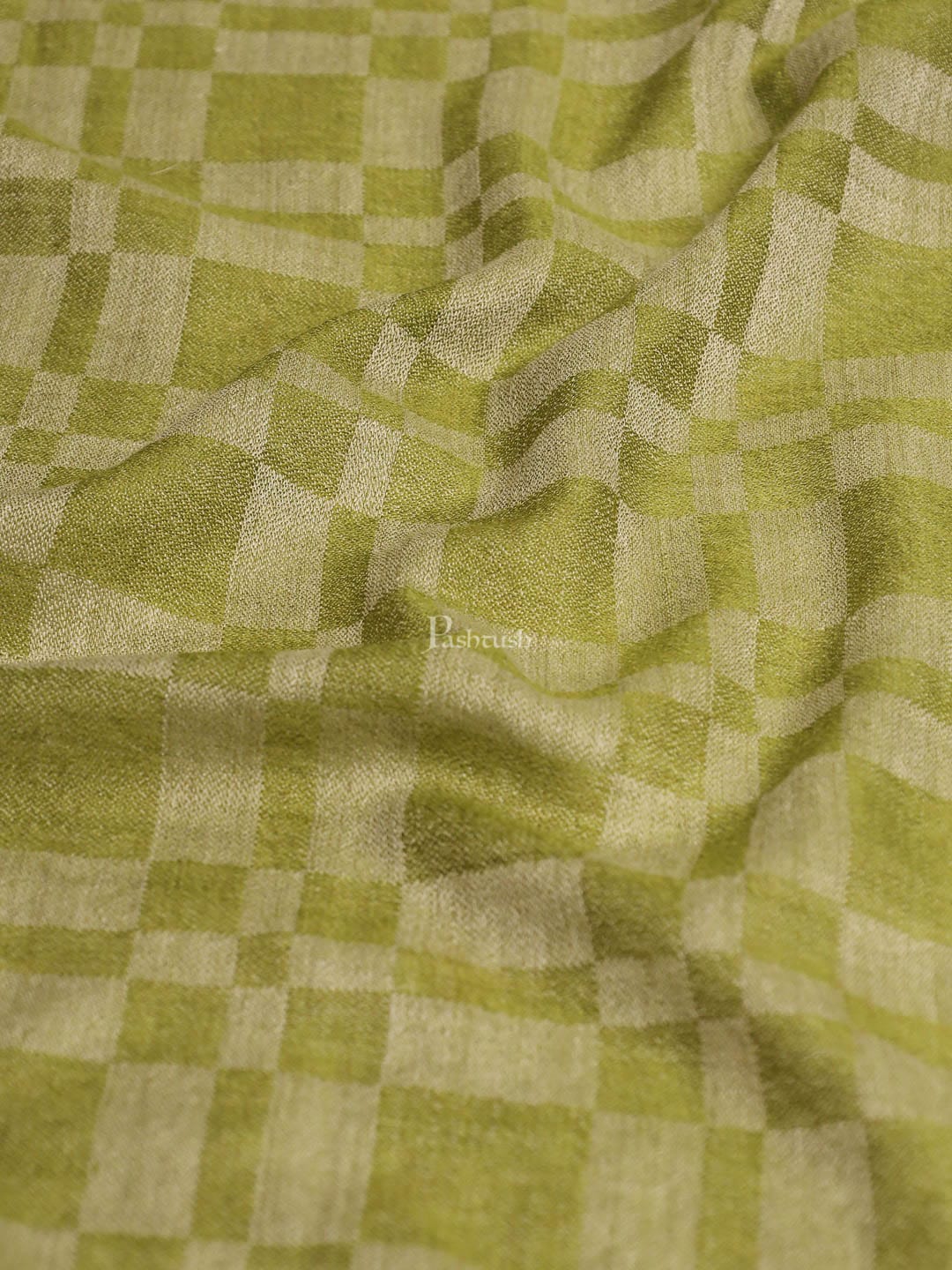 Pashtush womens Extra Fine Wool Stole, extra fine wool design, Green