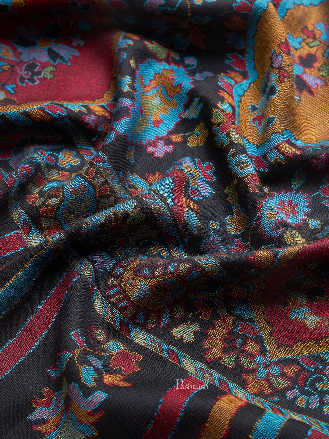 Pashtush Womens Extra Soft Bamboo Stole, Ethnic  Woven Jaal Design, Multicolour - Image 6