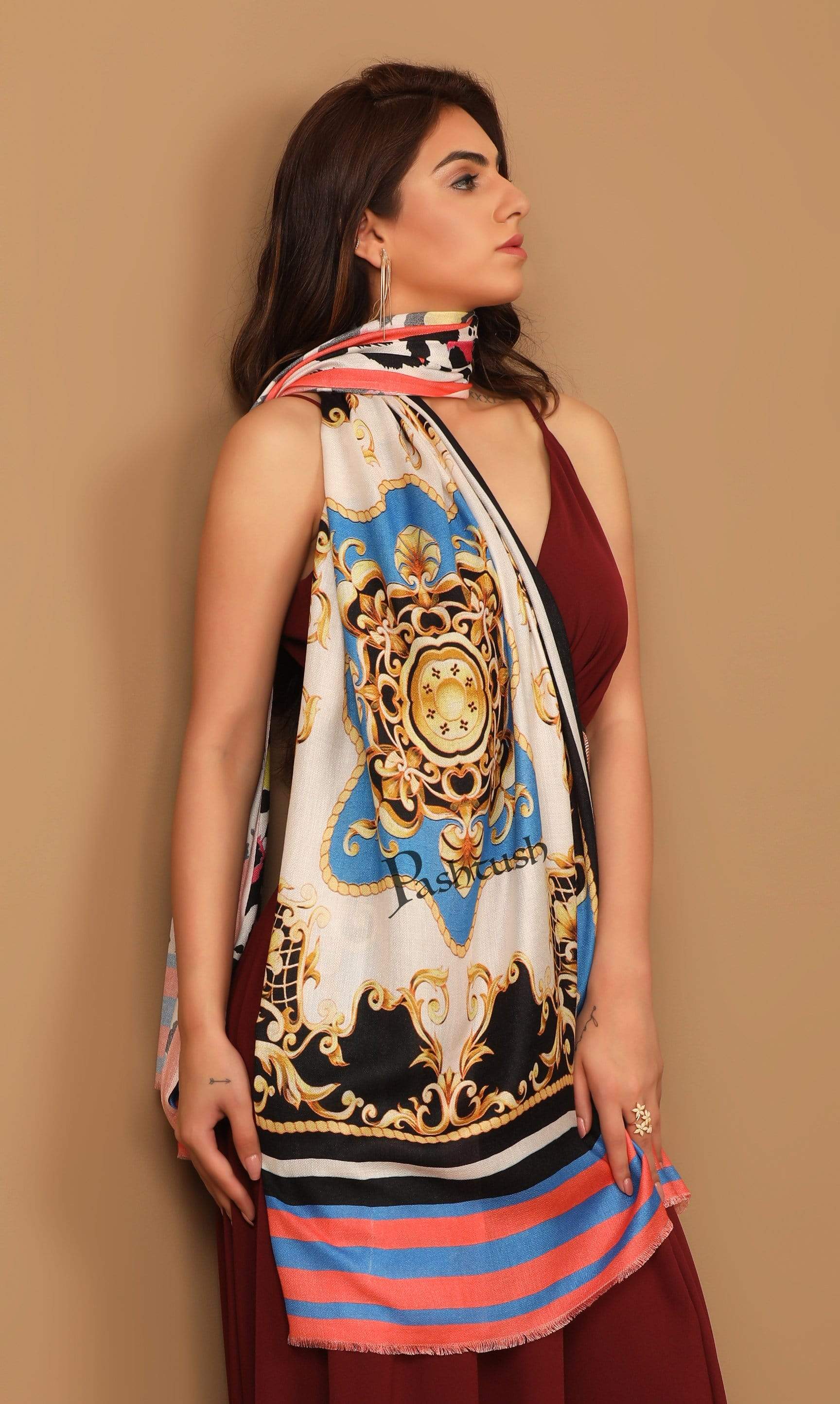 Pashtush Womens Extra Soft, Printed Bamboo Scarf - Image 7