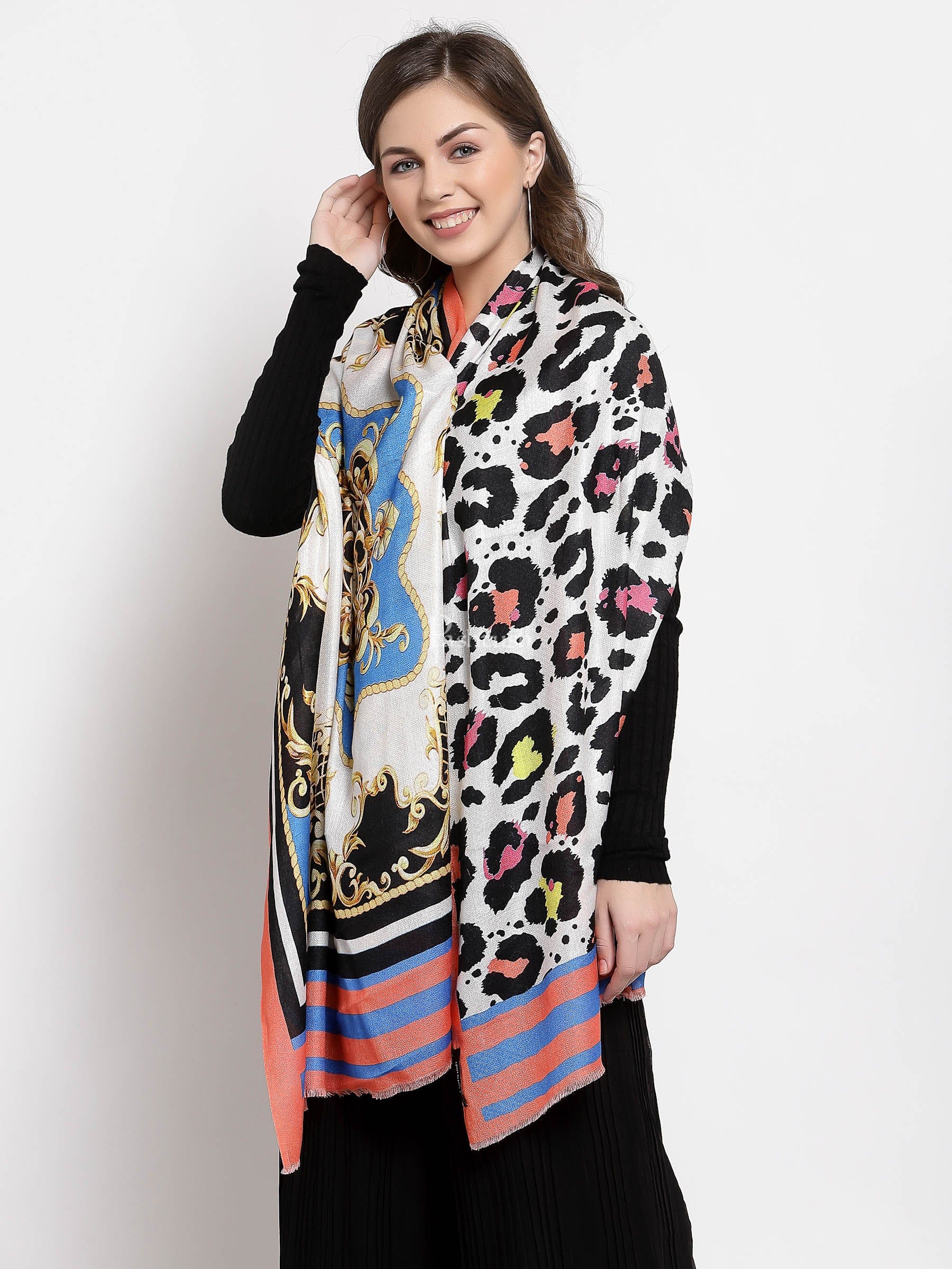 Pashtush Womens Extra Soft, Printed Bamboo Scarf