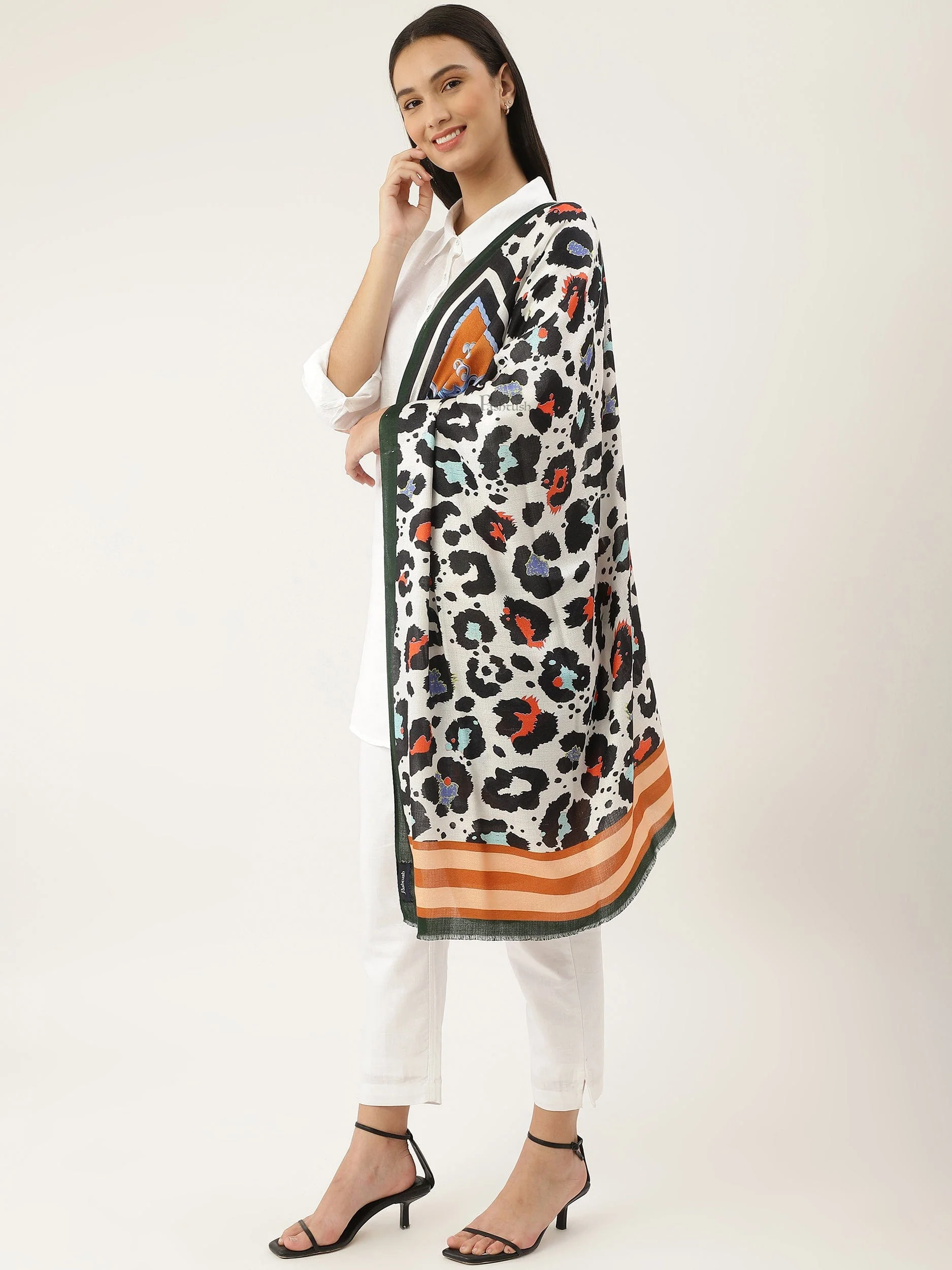 Pashtush Womens Extra Soft, Printed Bamboo Scarf, Multicolour - Image 3
