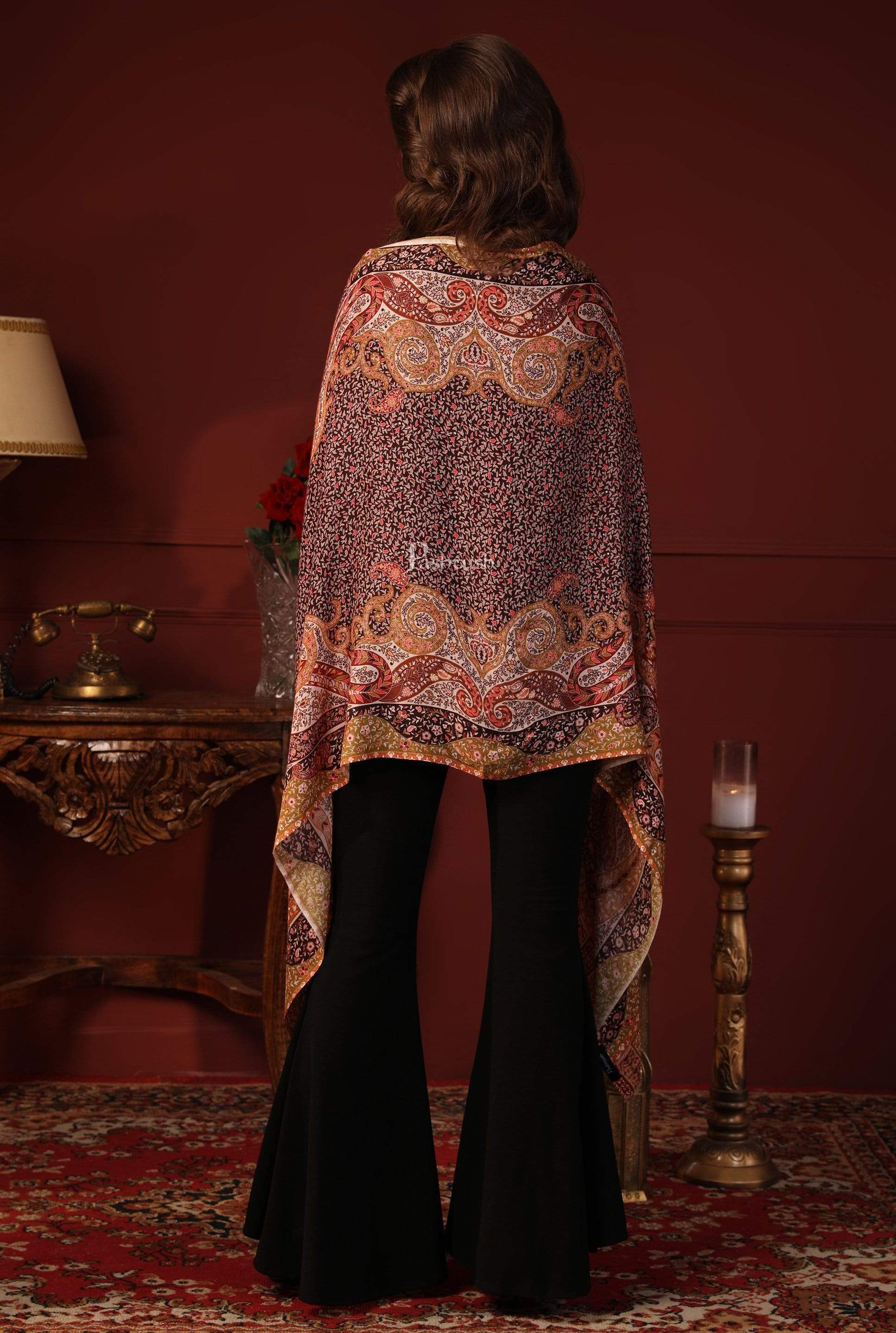 Pashtush Womens Extra Soft, Printed Bamboo Scarf, Multicoloured - Image 3