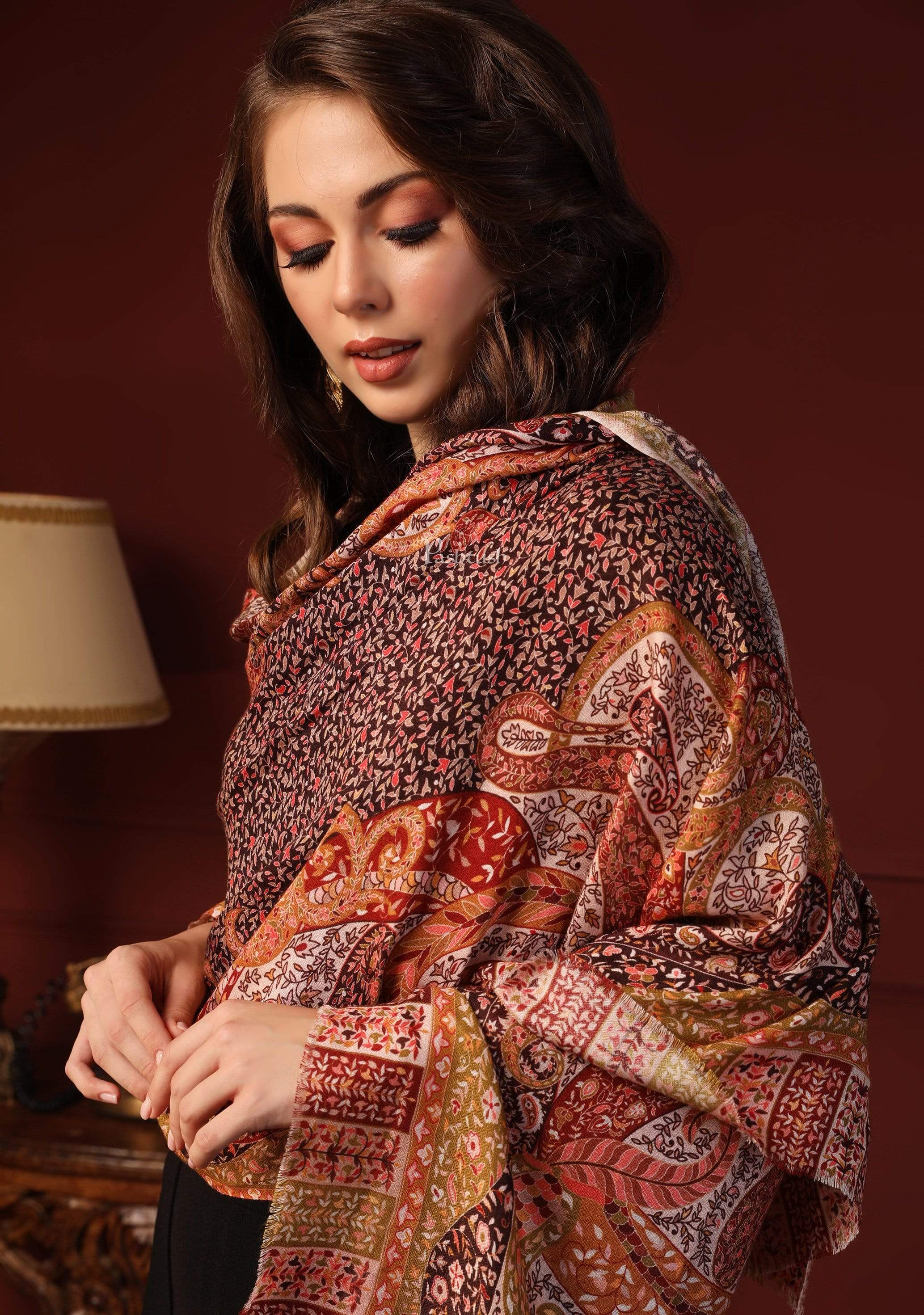 Pashtush Womens Extra Soft, Printed Bamboo Scarf, Multicoloured - Image 5