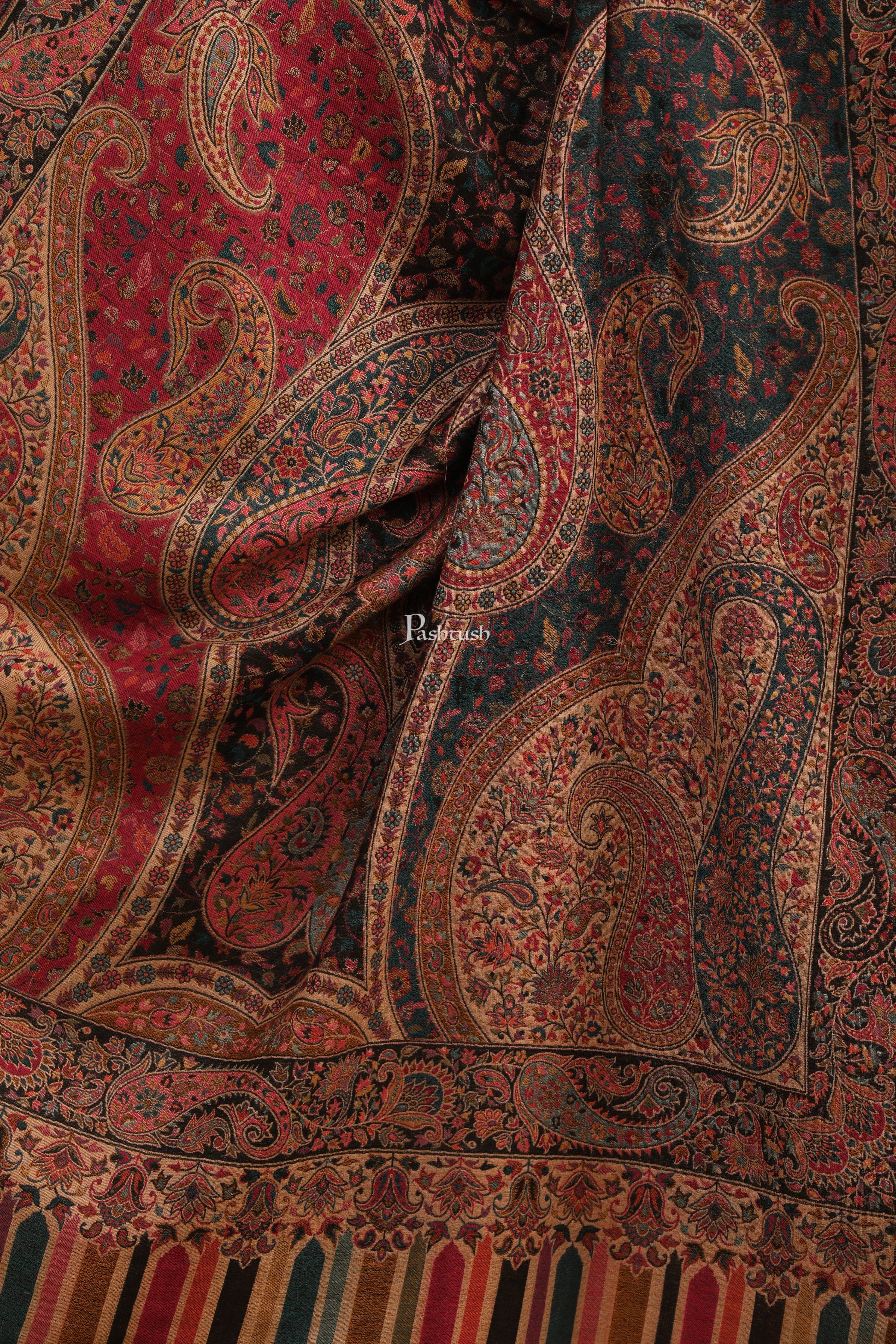 Pashtush Womens Faux Pashmina Shawl, Ethnic Weave Design, Multicolour - Image 2
