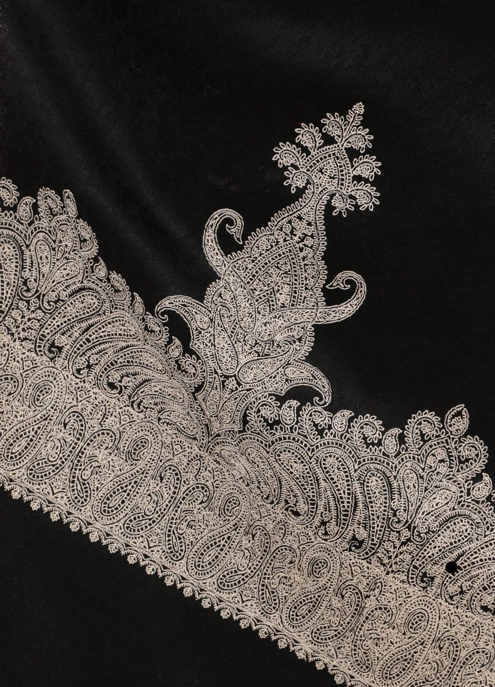 Pashtush Womens, Fine Embroidery Shawl, Tone On Tone Needlework, Soft And Warm - Image 5
