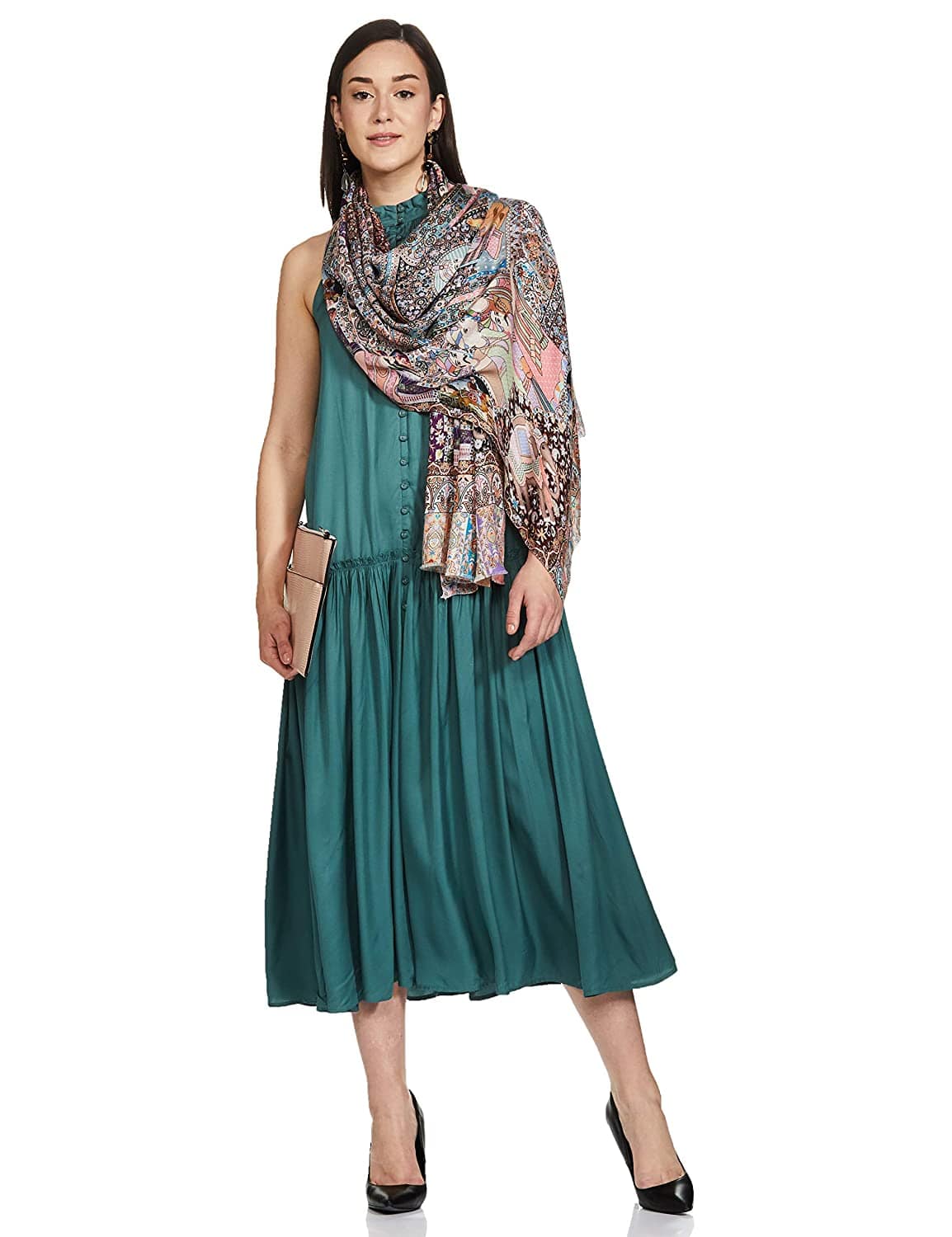 Pashtush Womens Fine Soft Bamboo Stole, Darbaar Print Design - Image 4