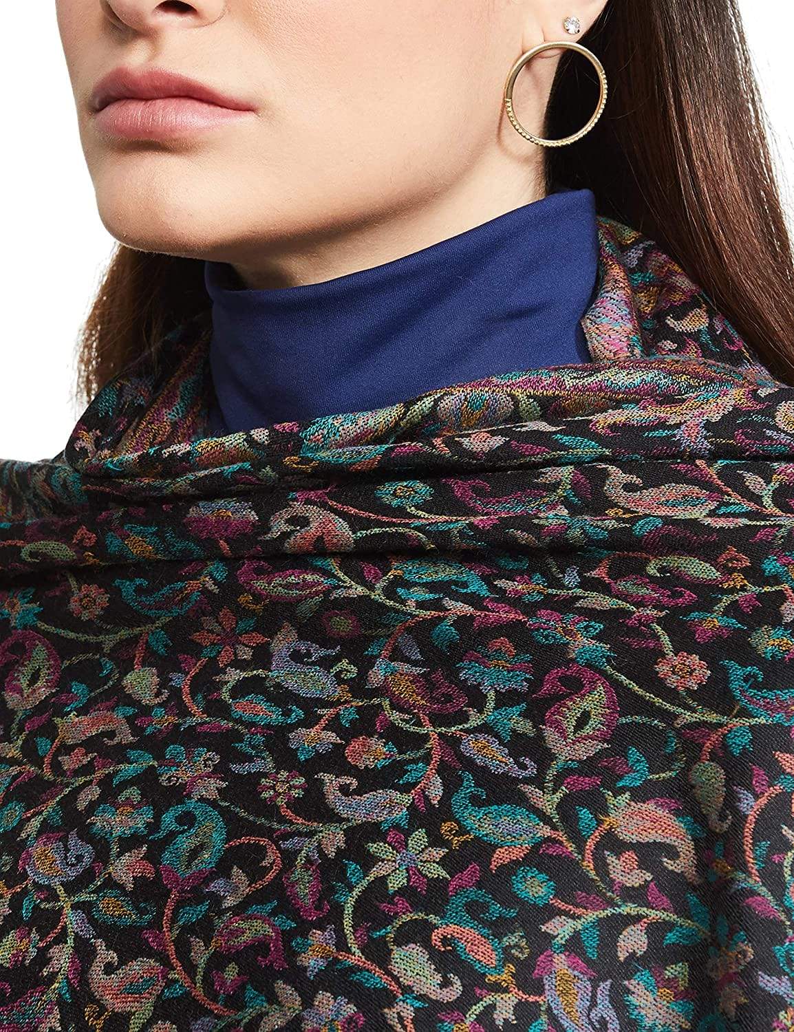Pashtush Womens Fine Wool Ethnic Weave Shawl, Soft And Warm - Image 2
