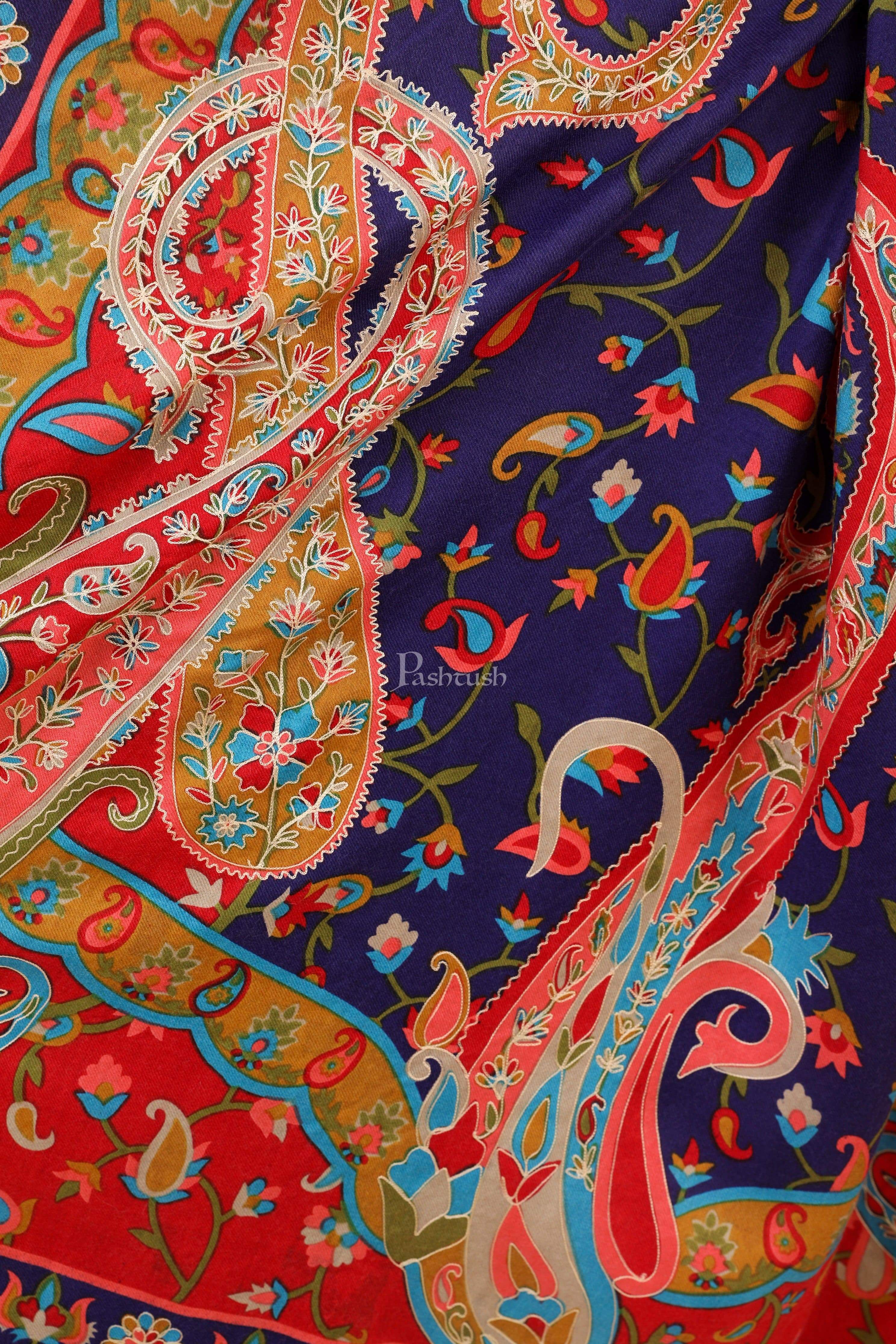 Pashtush Womens Fine Wool, Kalamkari Printed Shawl, Multicoloured - Image 2