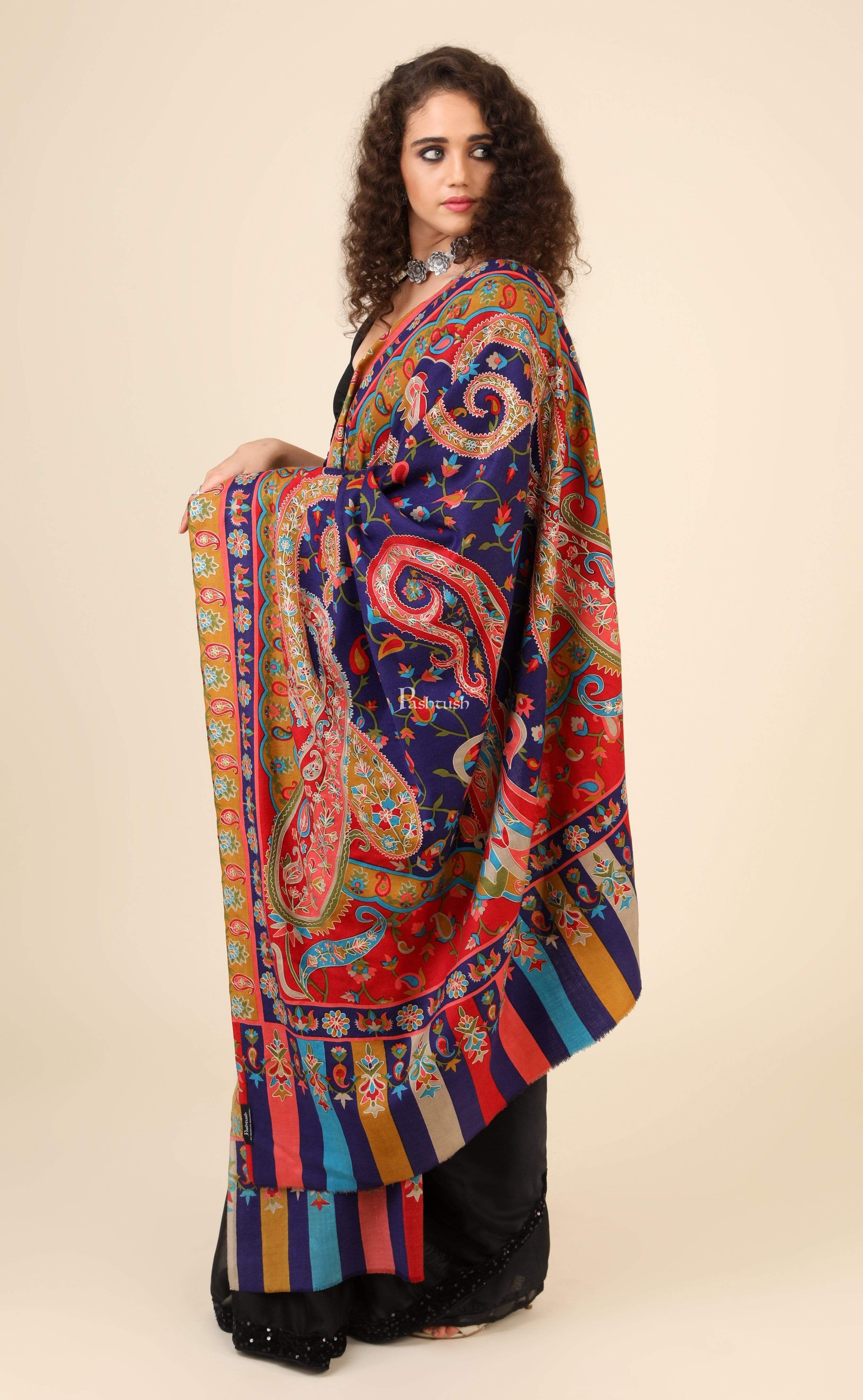 Pashtush Womens Fine Wool, Kalamkari Printed Shawl, Multicoloured - Image 6