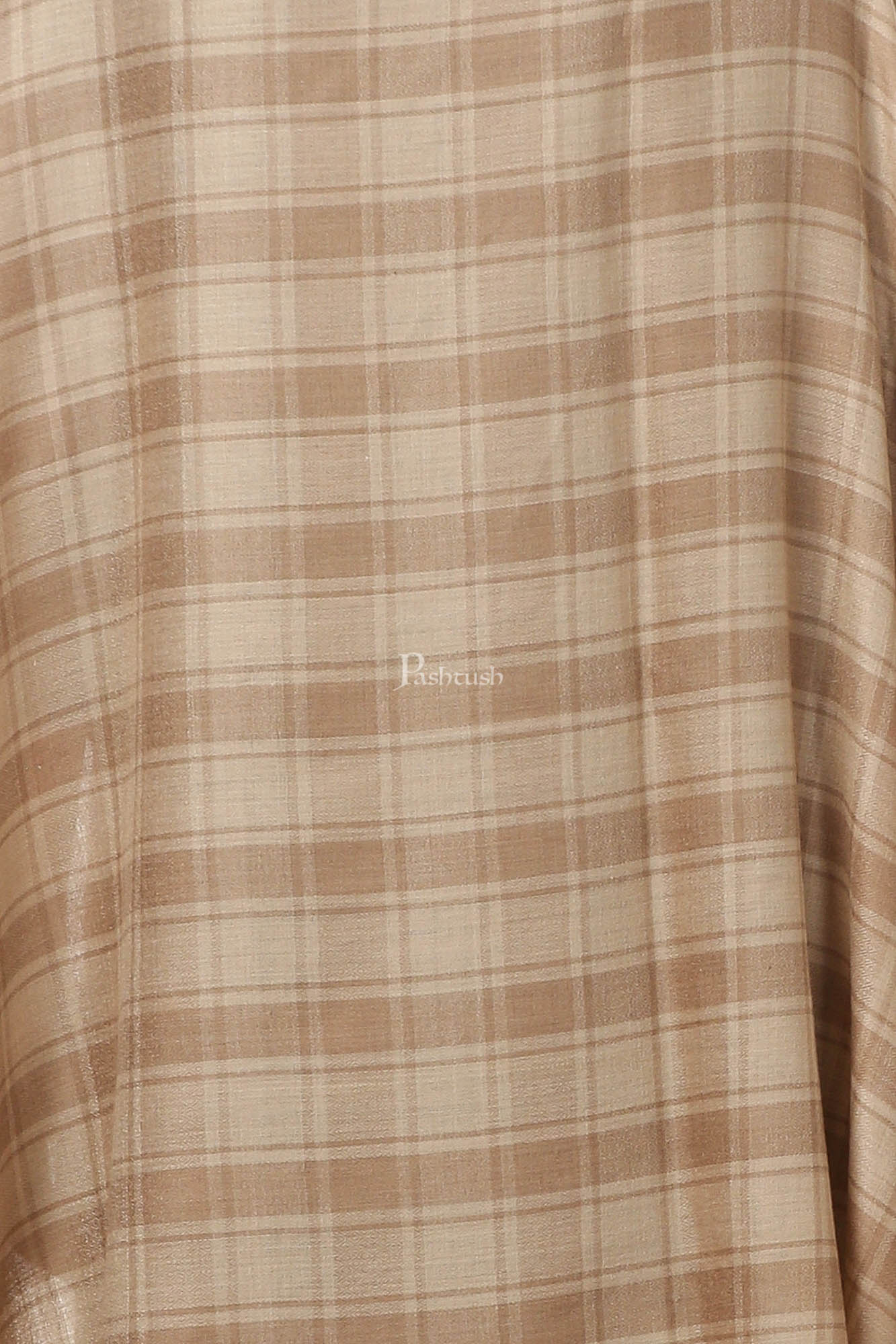 Pashtush Womens Fine Wool, Soft And Warm, Check Shawl - Image 2