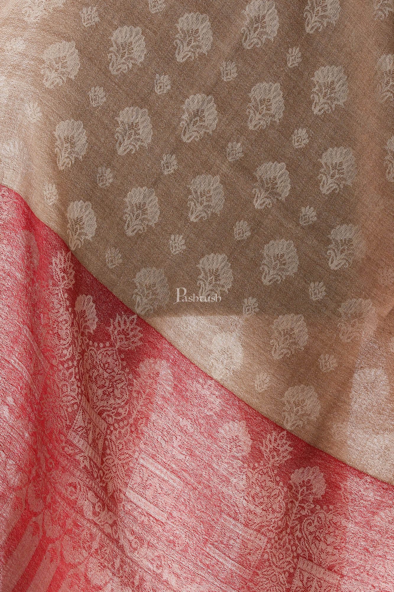 Pashtush Womens Fine Wool Shawl, Almond - Image 2