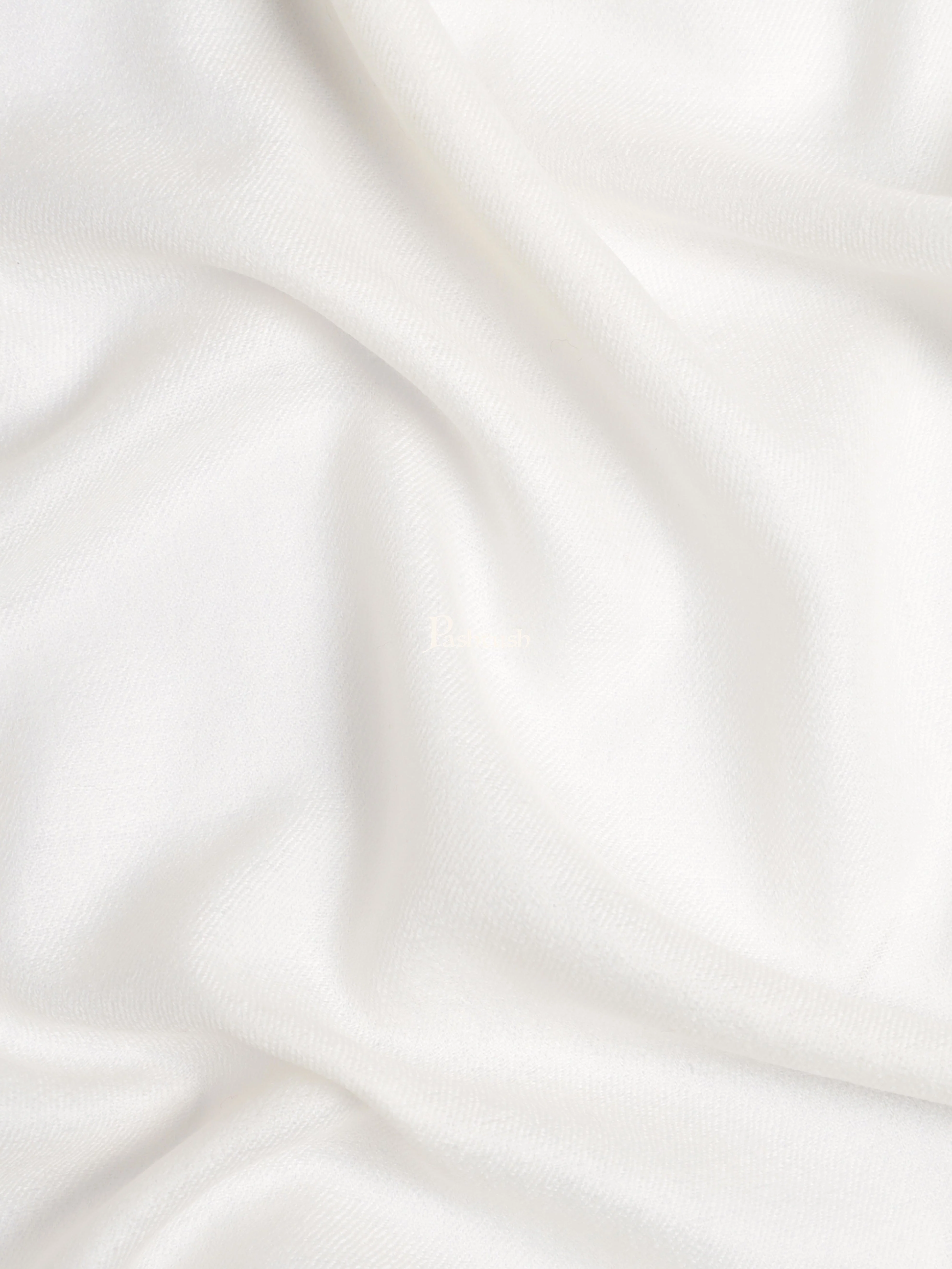 Pashtush Womens Fine Wool Shawl, Basics, Extra Soft Warm Light Weight, Solid Ivory - Image 2