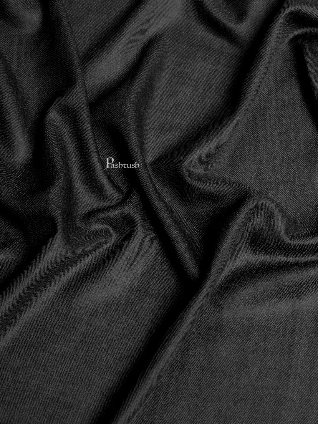 Pashtush Womens Fine Wool Shawl, Extra Soft, Basics Solid, Black - Image 2