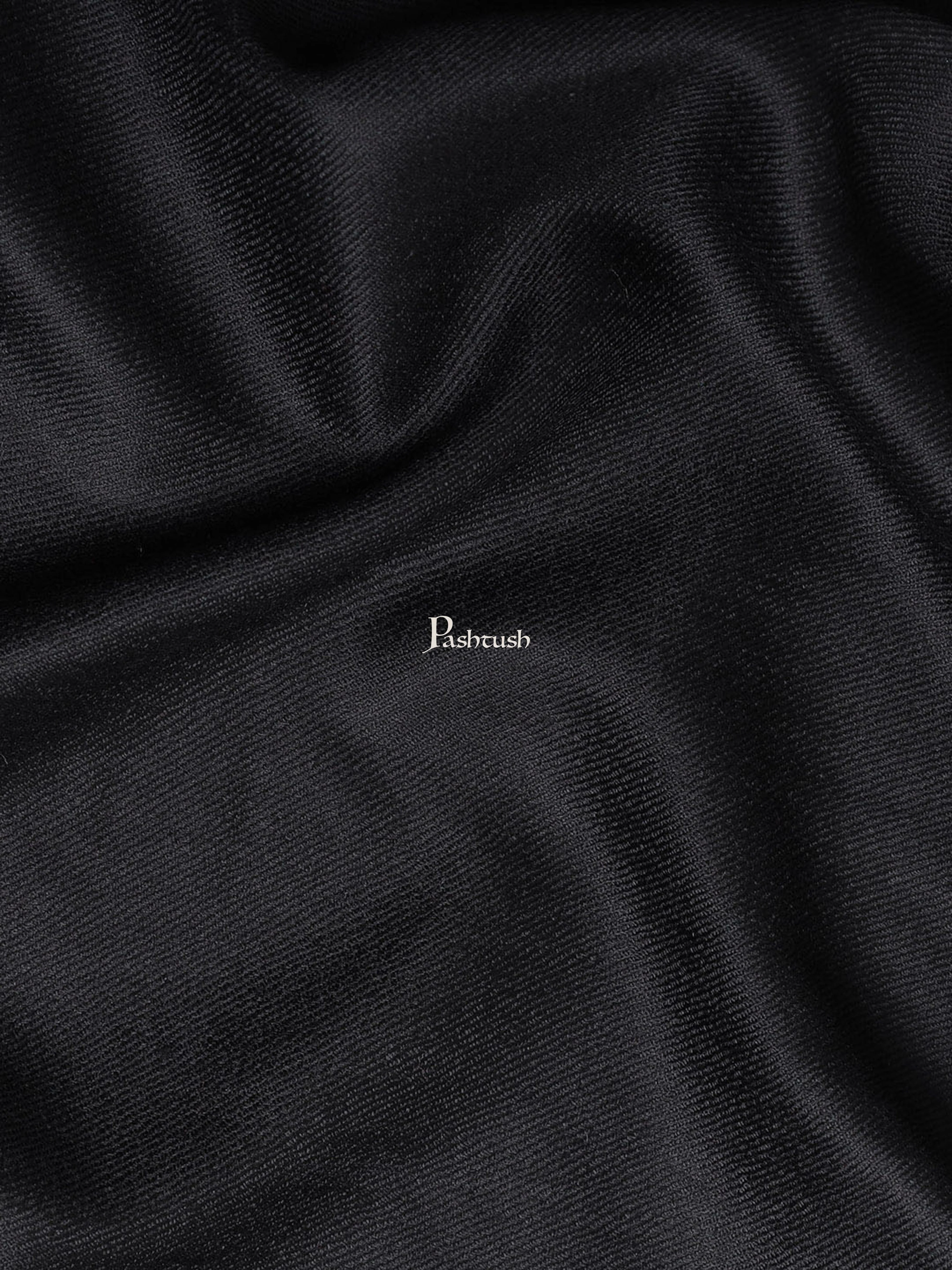Pashtush Womens Fine Wool Shawl, Extra Soft Warm - Light Weight, True Black - Image 2