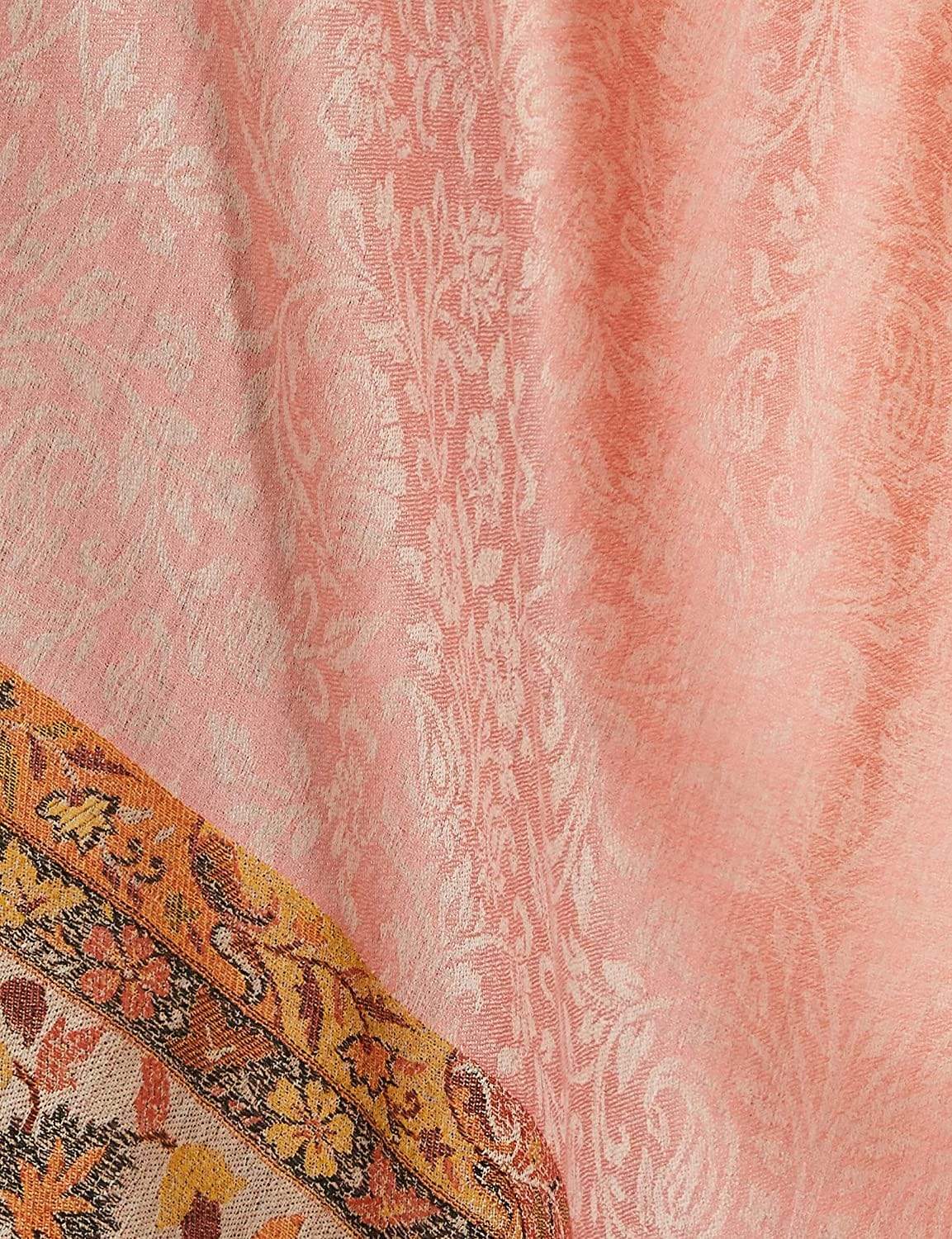 Pashtush Womens Fine Wool Shawl, Soft Salmon Pink - Image 10