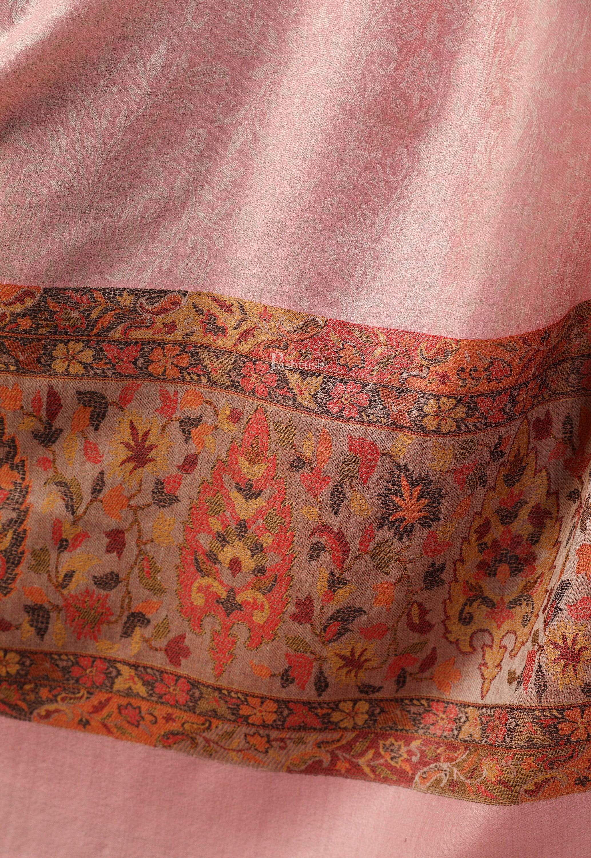 Pashtush Womens Fine Wool Shawl, Soft Salmon Pink - Image 4