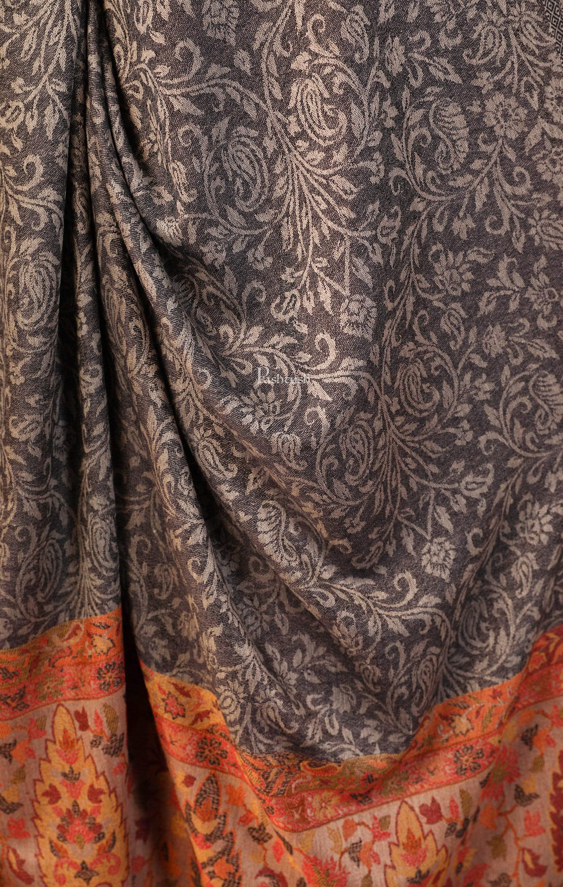 Pashtush Womens Fine Wool Shawl, With Ethnic Palla Weave - Image 2