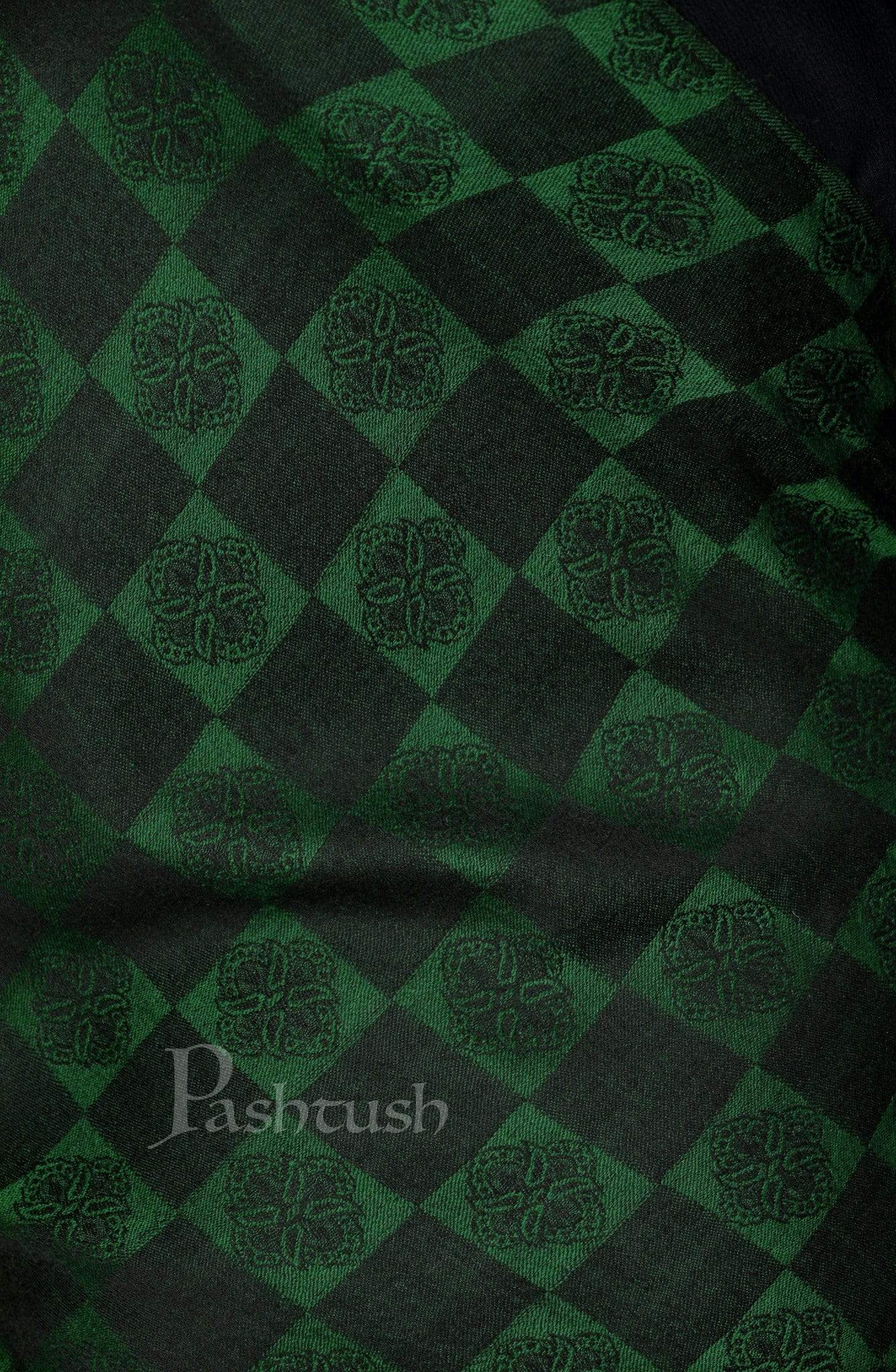 Pashtush Womens Fine Wool, Soft And Warm, Checkered Stole - Image 2