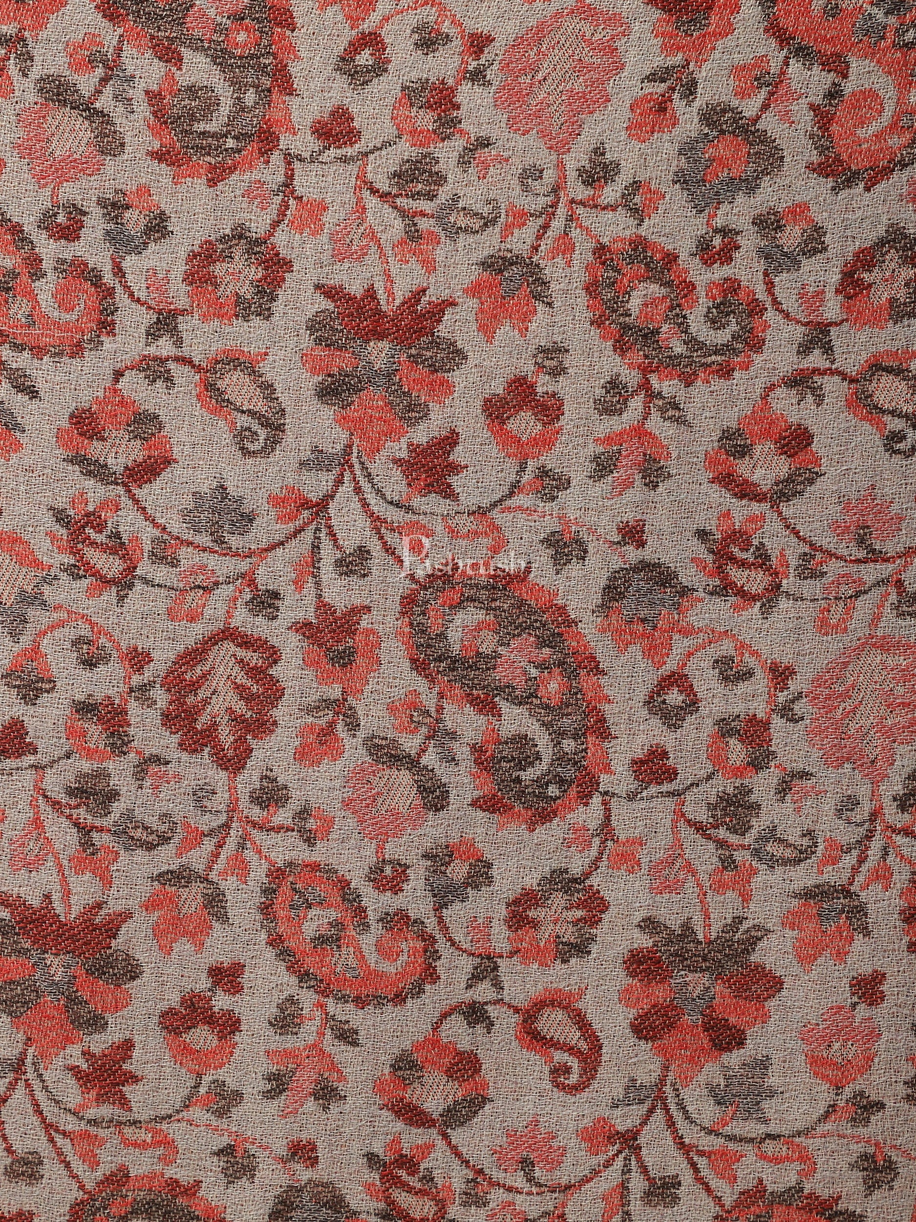 Pashtush womens Fine Wool Stole, Ethnic Weave Design - Image 2
