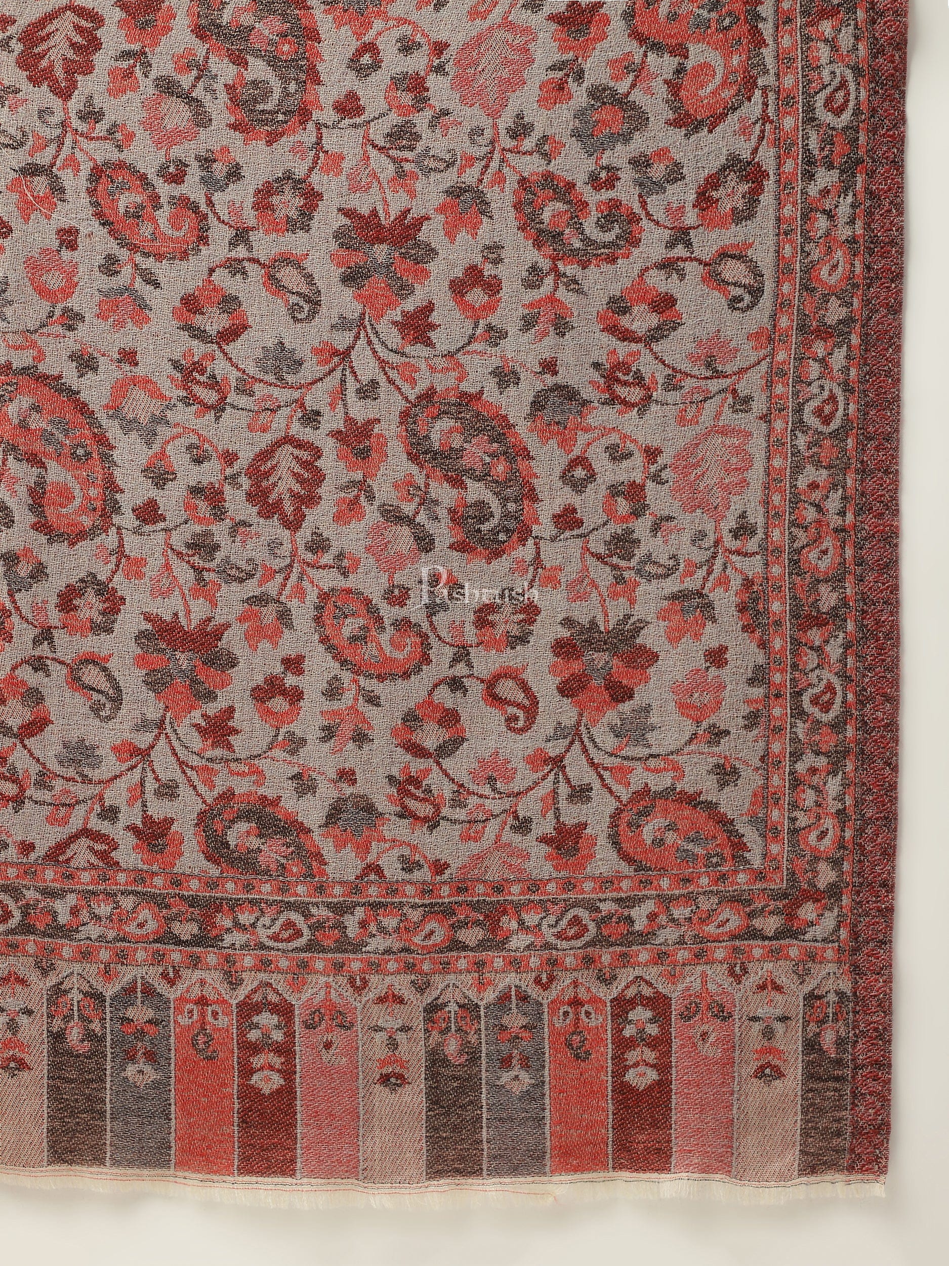 Pashtush womens Fine Wool Stole, Ethnic Weave Design - Image 6