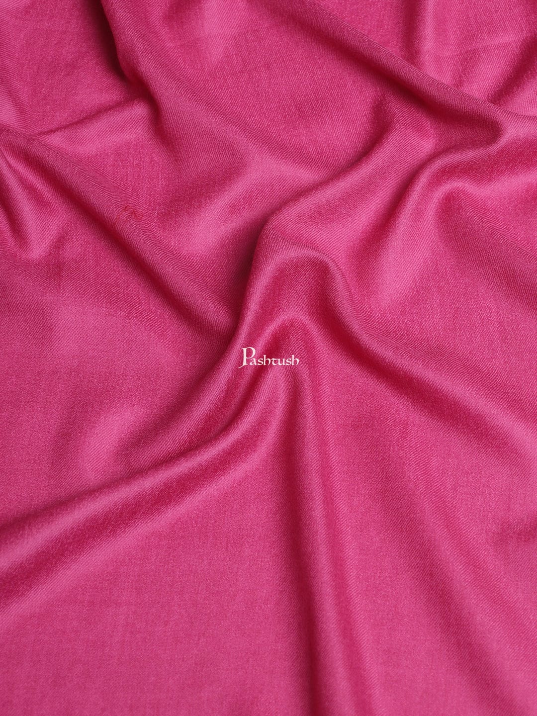 Pashtush Womens Fine Wool Stole, Solid Colour Weave, Fuschia - Image 2