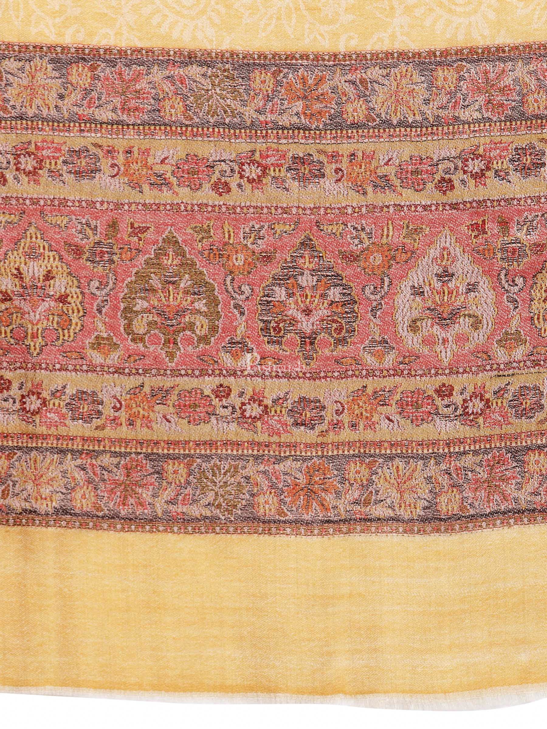 Pashtush Womens Fine Wool Stole With Palla Weave, Soft, Warm And Light Weight - Image 4