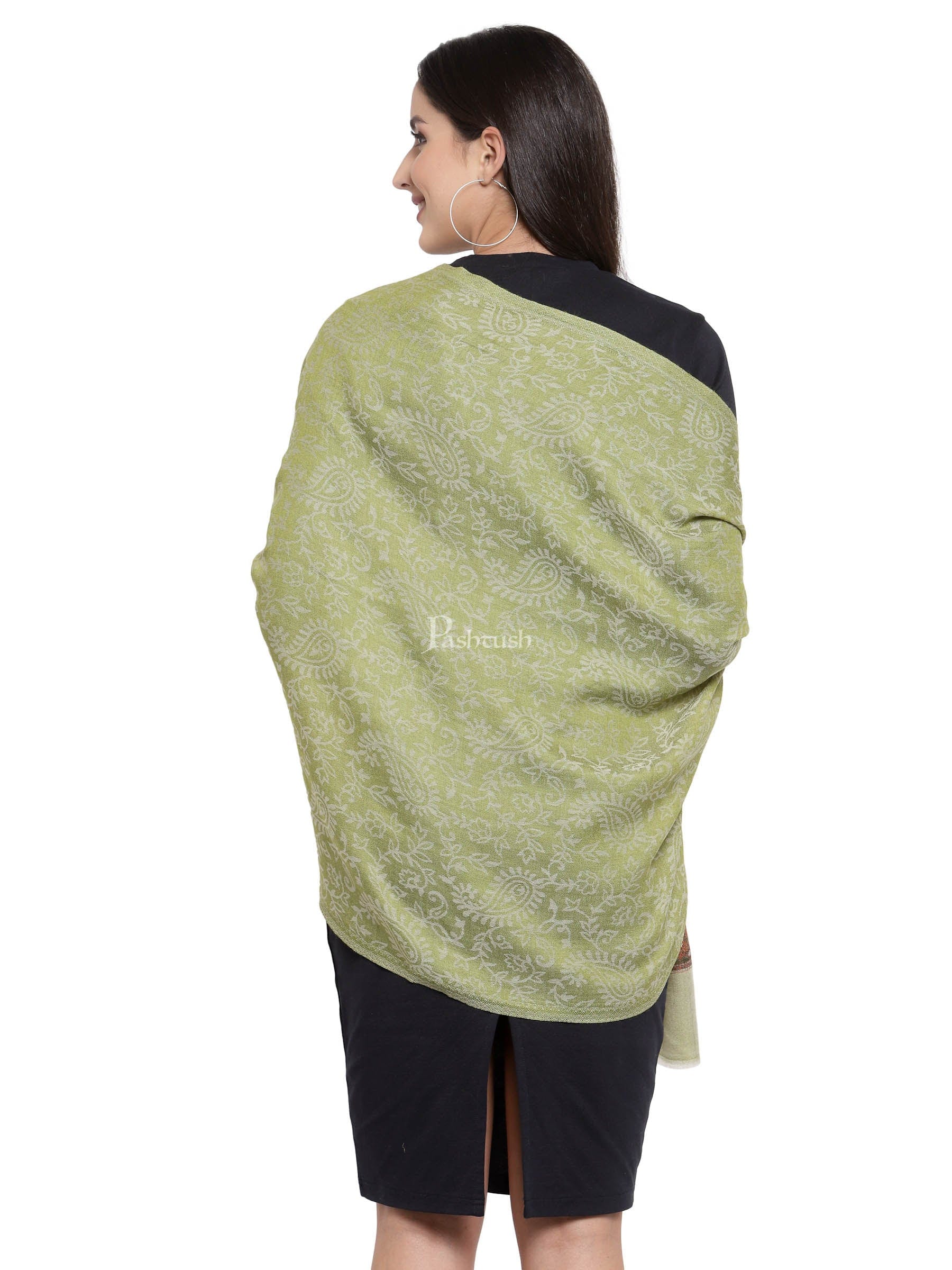 Pashtush Womens Fine Wool Stole With Palla Weave, Soft, Warm And Light Weight - Image 3
