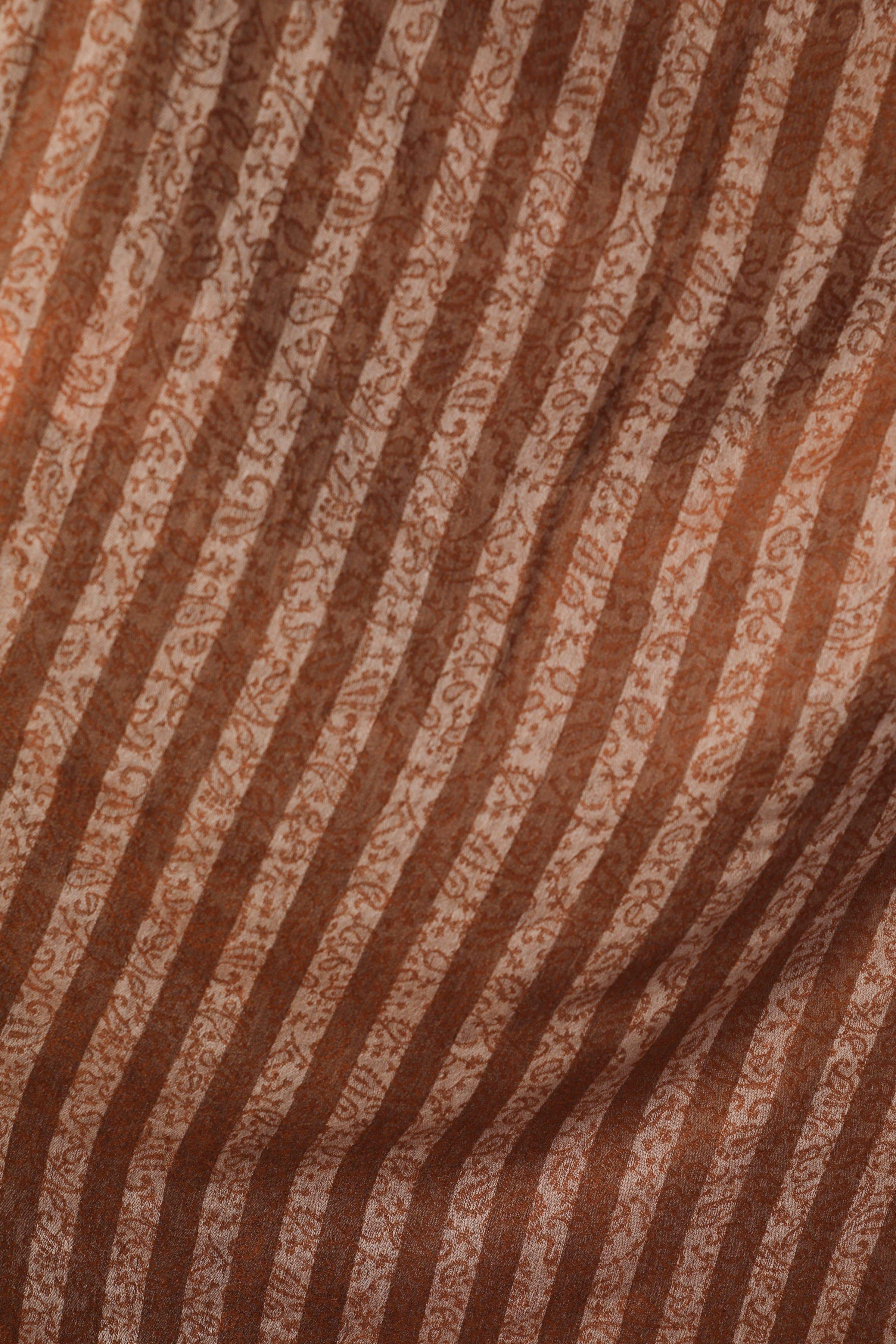 Pashtush Women'S Fine Wool Striped Stole, Espresso - Image 4