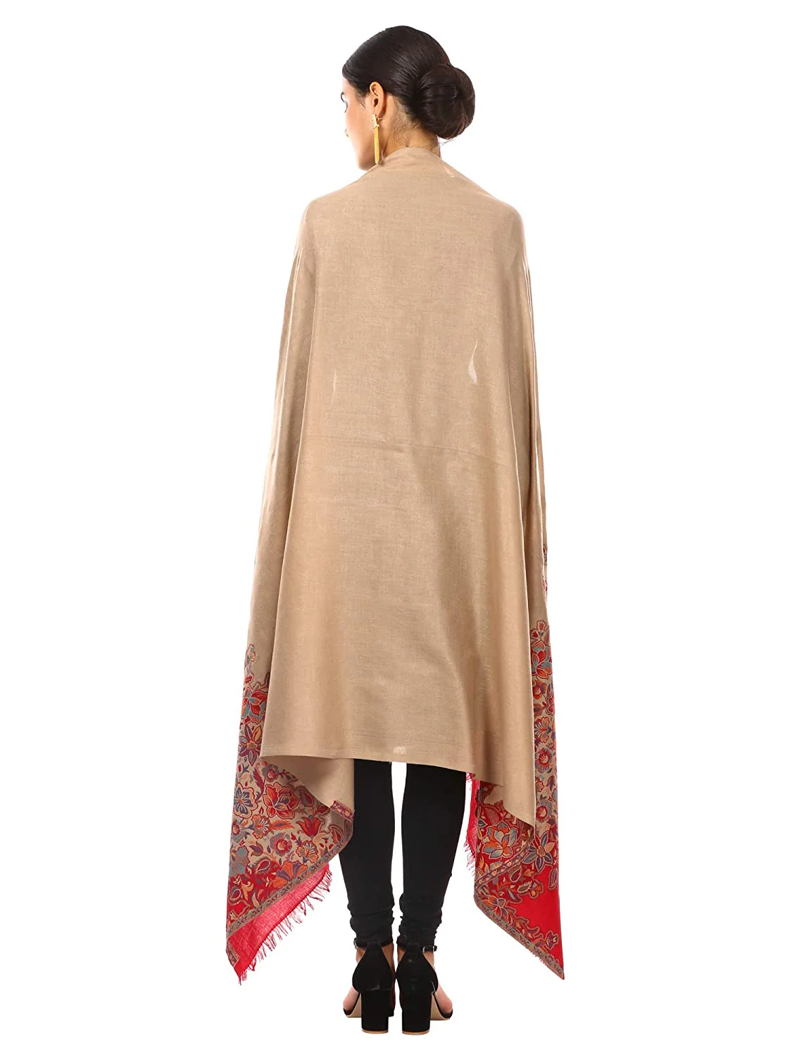 Pashtush Womens Floral Jacquard Shawl, Faux Pashmina Floral - Image 2