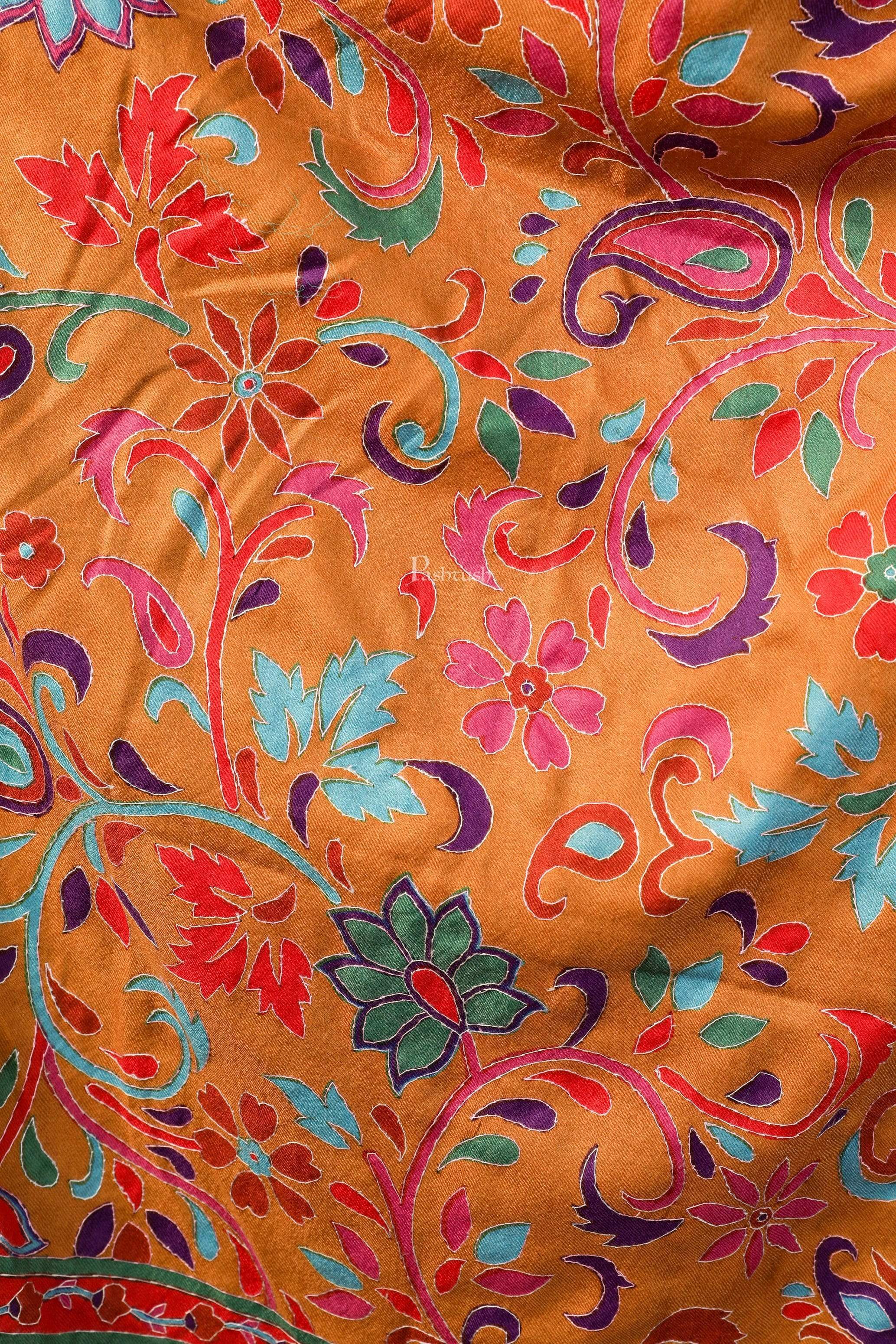 Pashtush Womens Hand Embroidery Kalamkari Stole, With Outlined Nalki Work - Image 2