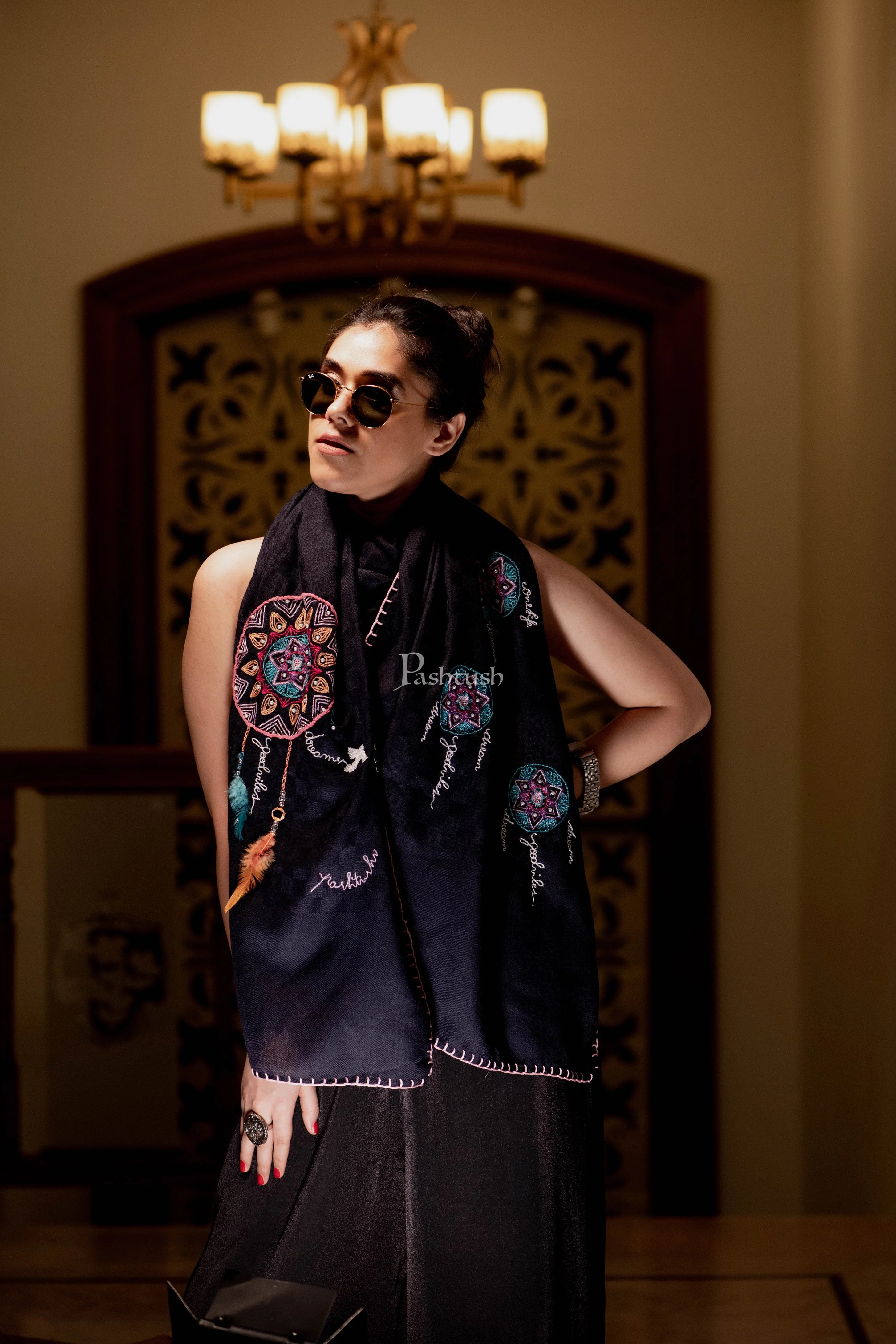 Pashtush Womens Handmade Dream Catcher Aesthetic Scarf ( Alchemy Collection ) - Image 3