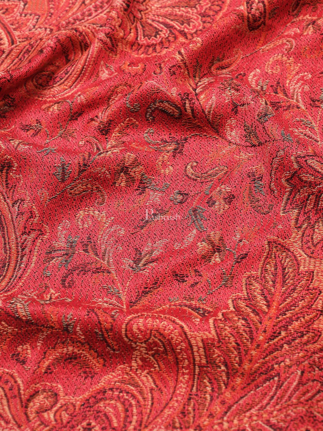 Pashtush Women's Jamawar Shawl, Maroon - Image 2