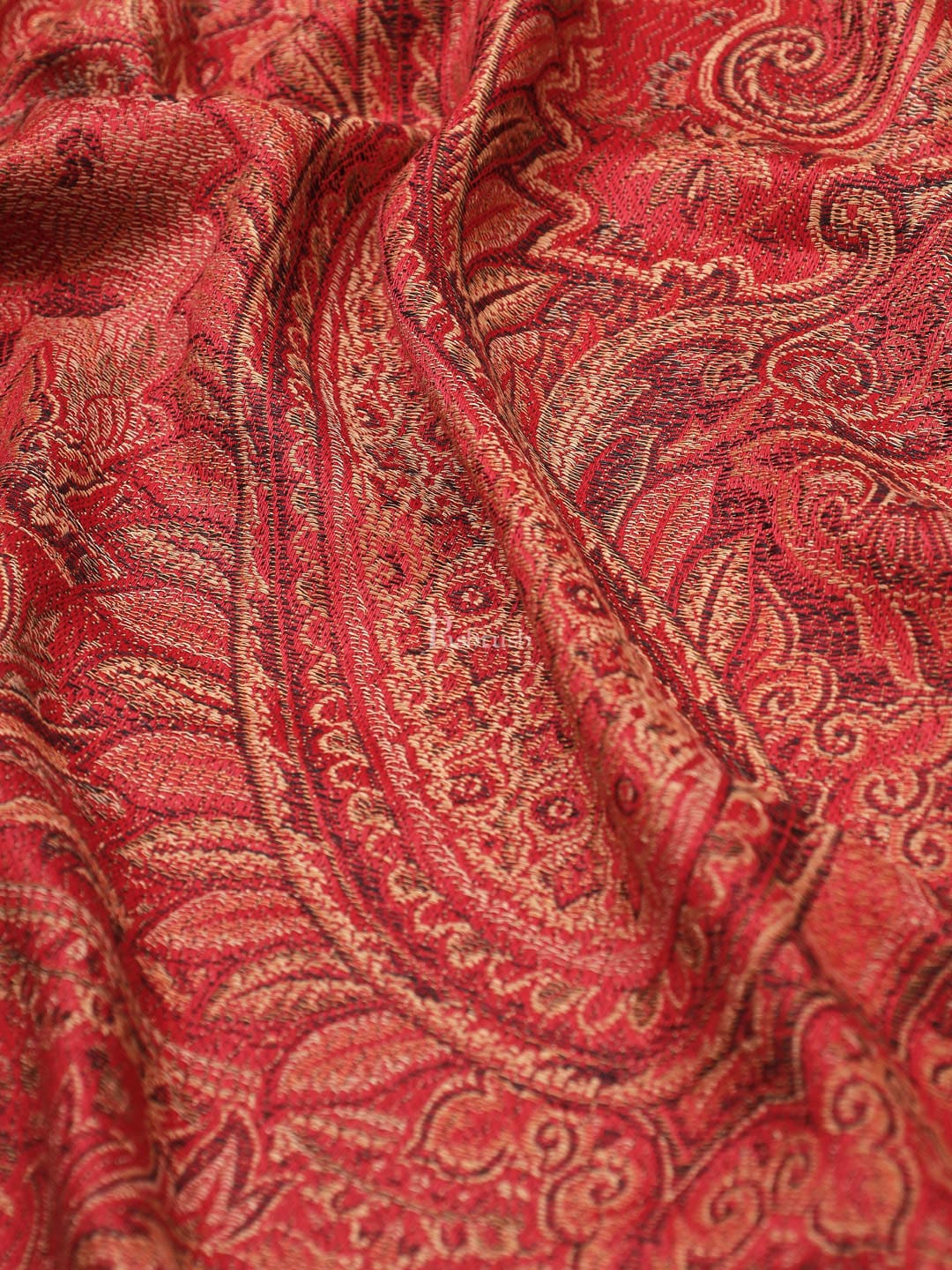 Pashtush Women's Jamawar Shawl, Red - Image 3