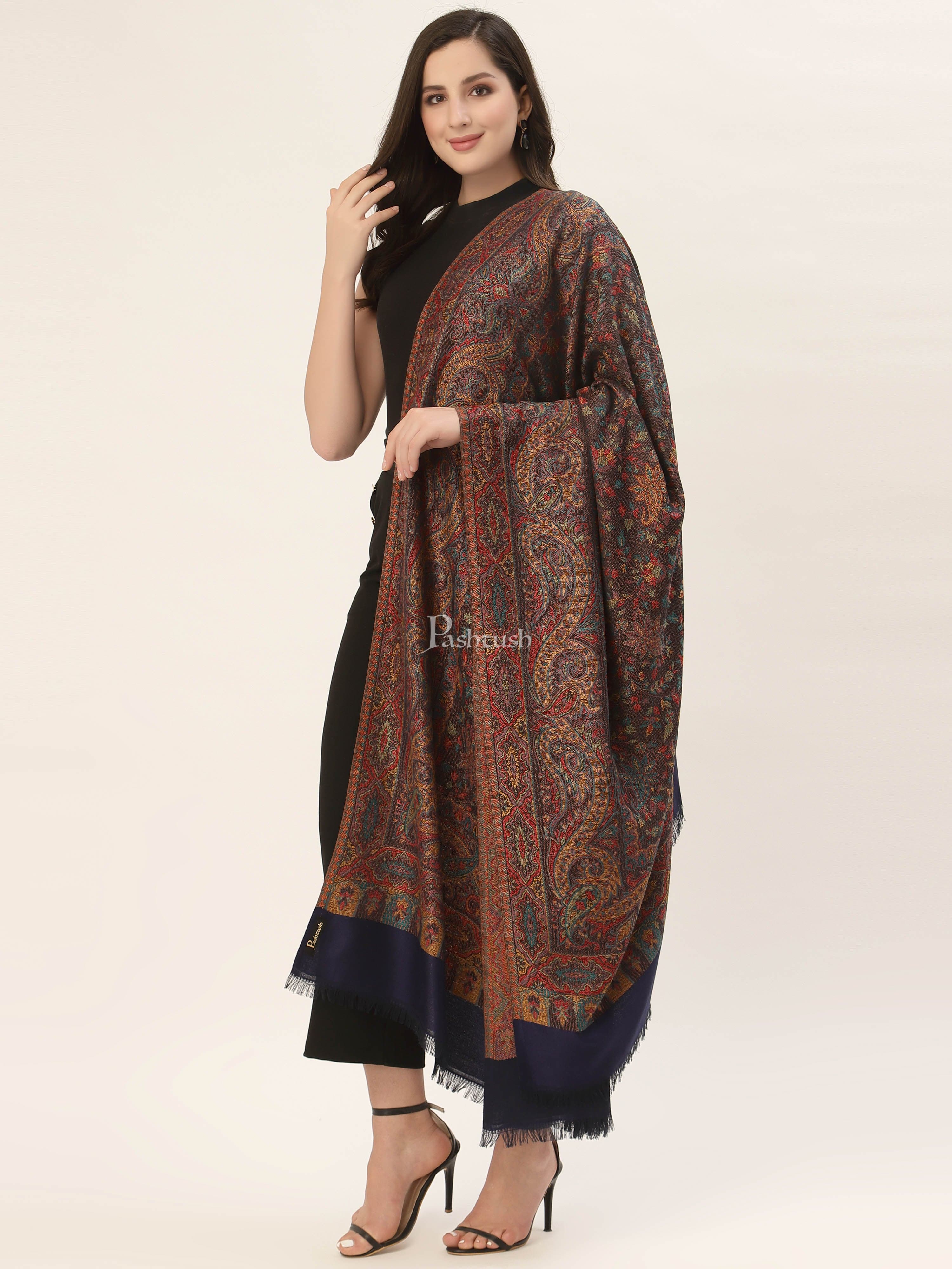 Pashtush Women'S Jamawar Shawl, Faux Pashmina - Image 5