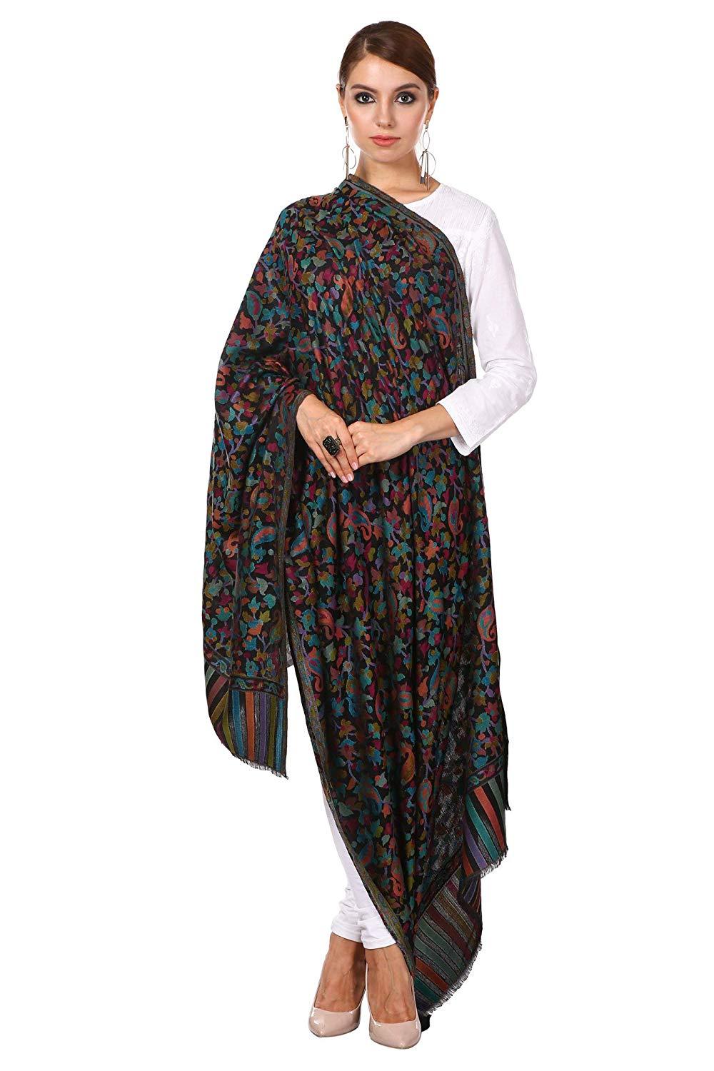 Pashtush Women'S Ethnic Design, Soft Bamboo Scarf, Casual Stoles, Wraps (Soft Bamboo) Black - Image 2