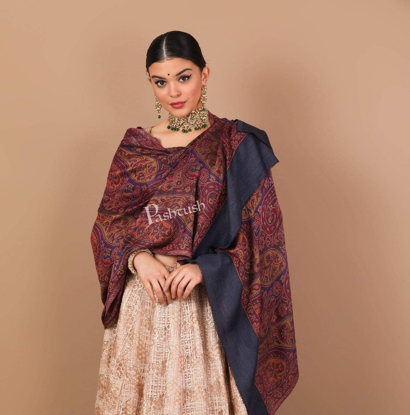 Pashtush Women'S Ethnic Design, Soft Bamboo Scarf, Casual Stoles - Multicolored - Image 5