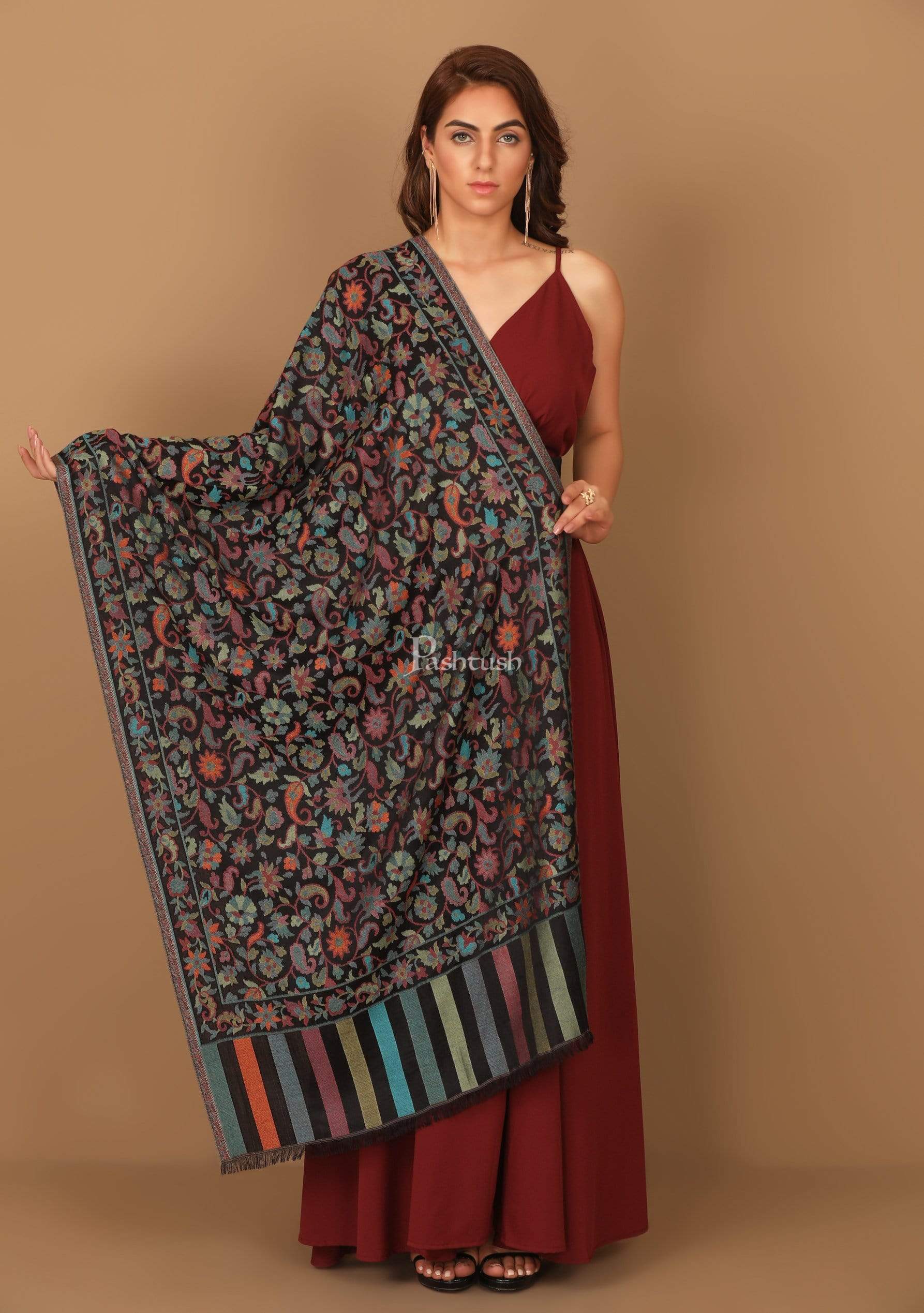Pashtush Women'S Ethnic Design, Soft Bamboo Scarf, Casual Stoles - Multicoloured - Image 2