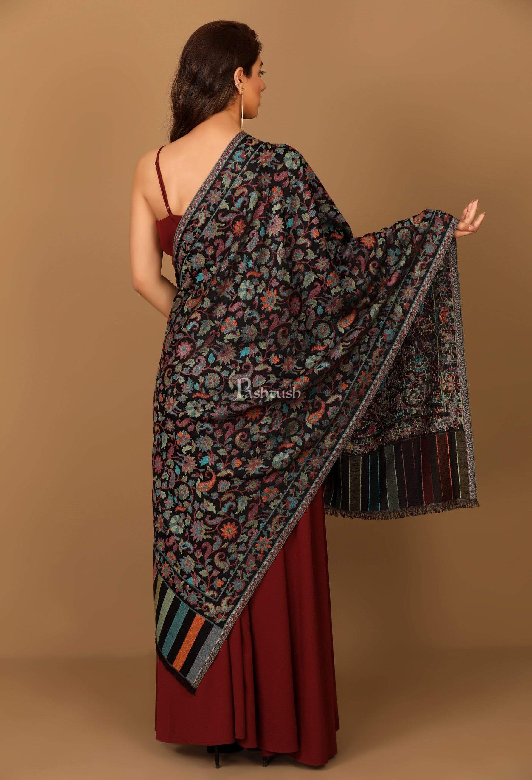 Pashtush Women'S Ethnic Design, Soft Bamboo Scarf, Casual Stoles - Multicoloured - Image 4