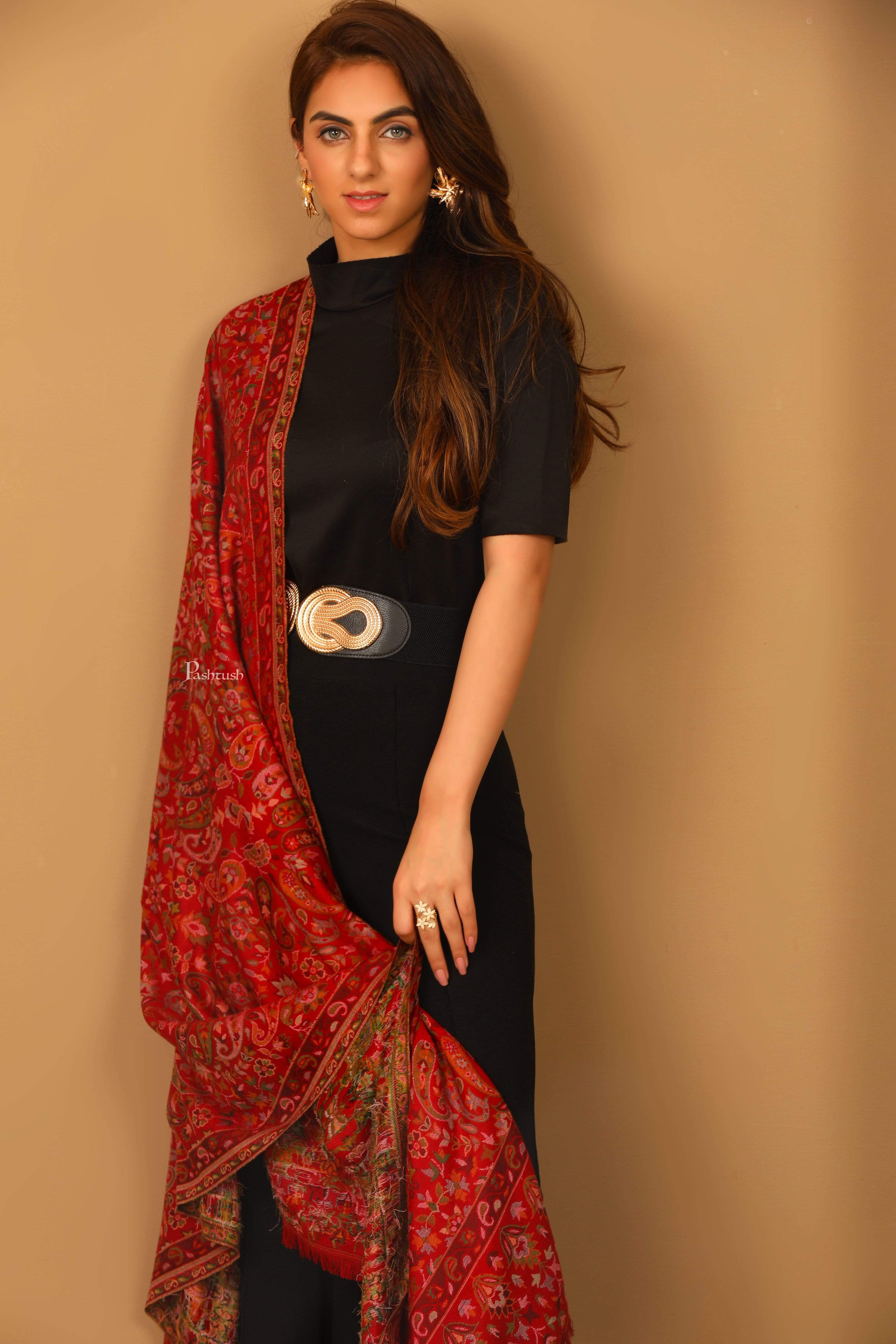 Pashtush Womens Ethnic Shawl, Faux Pashmina, Soft And Warm, Multi Coloured - Image 3