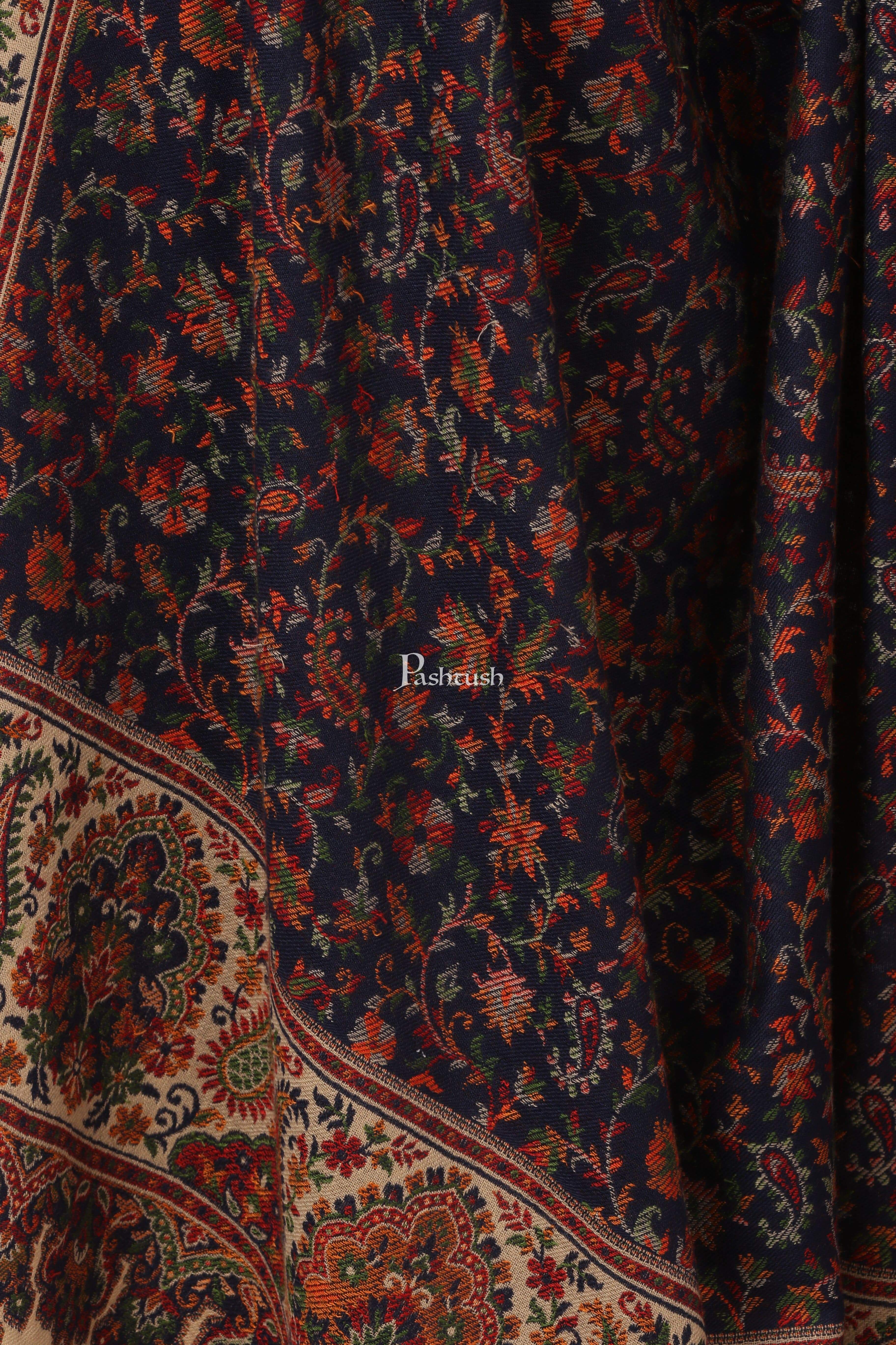Pashtush Womens Ethnic Shawl, Faux Pashmina, Woven Jacquard Design With Woven Paisleys, Soft And Warm Faux Pashmina - Image 2