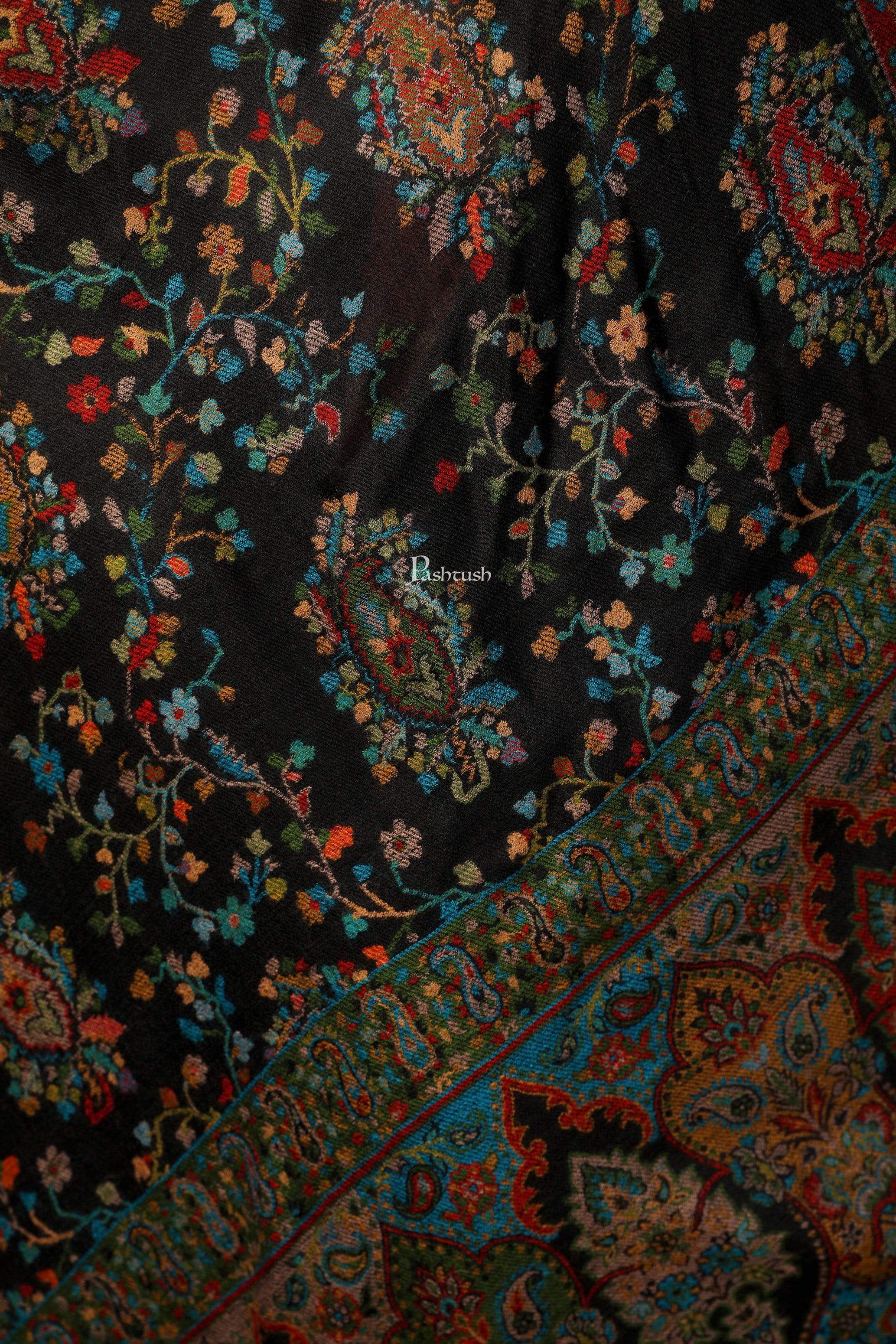 Pashtush Womens Ethnic Shawl, Multi-Colored Weave, Pure Wool, Woolmark Certificate - Image 2